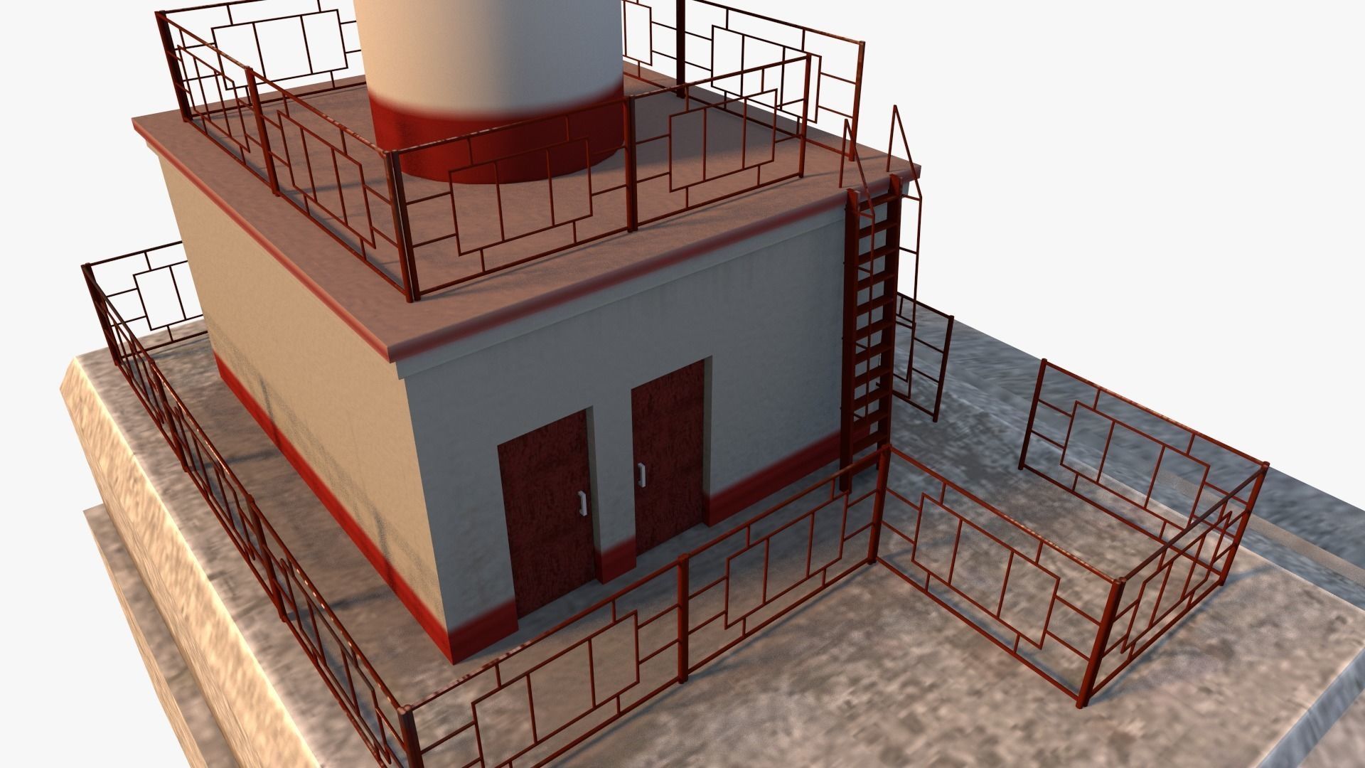 Lighthouse with stripes 3D model_8