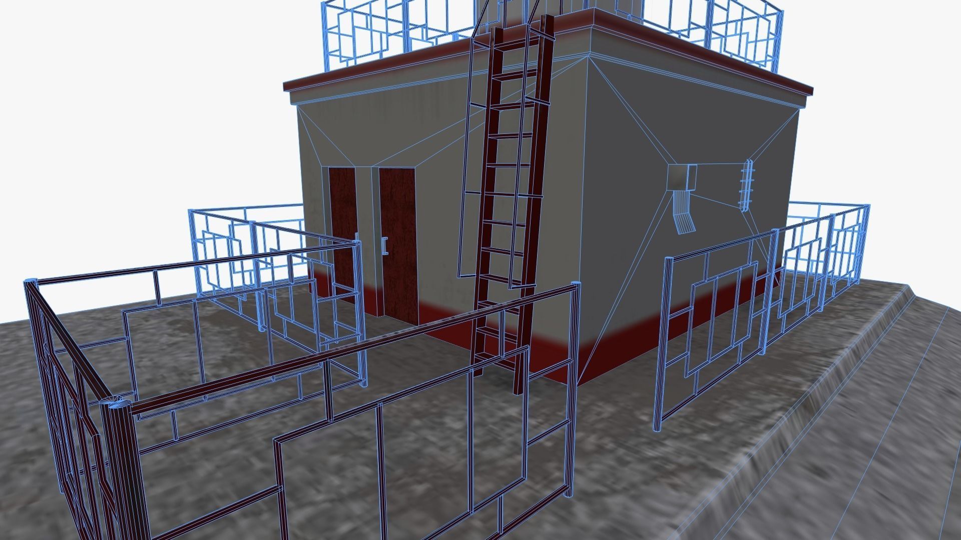 Lighthouse with stripes 3D model_10