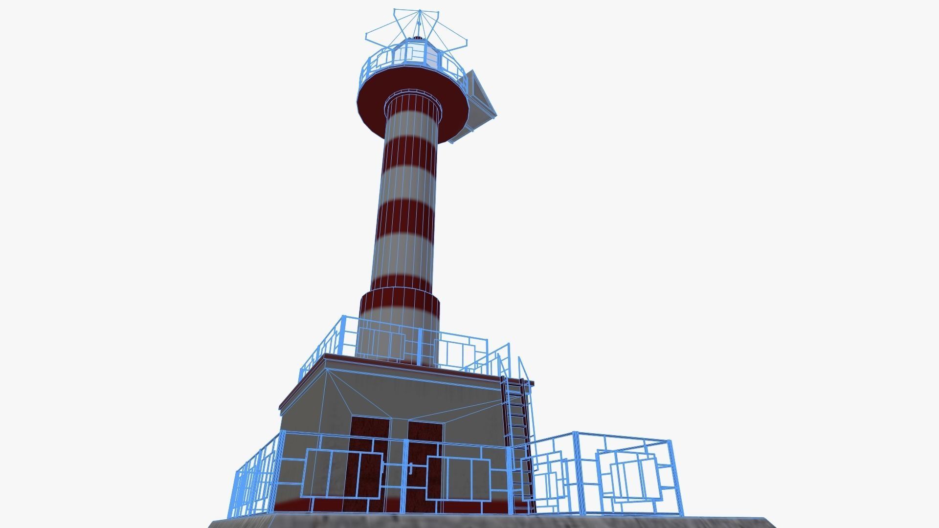 Lighthouse with stripes 3D model_5