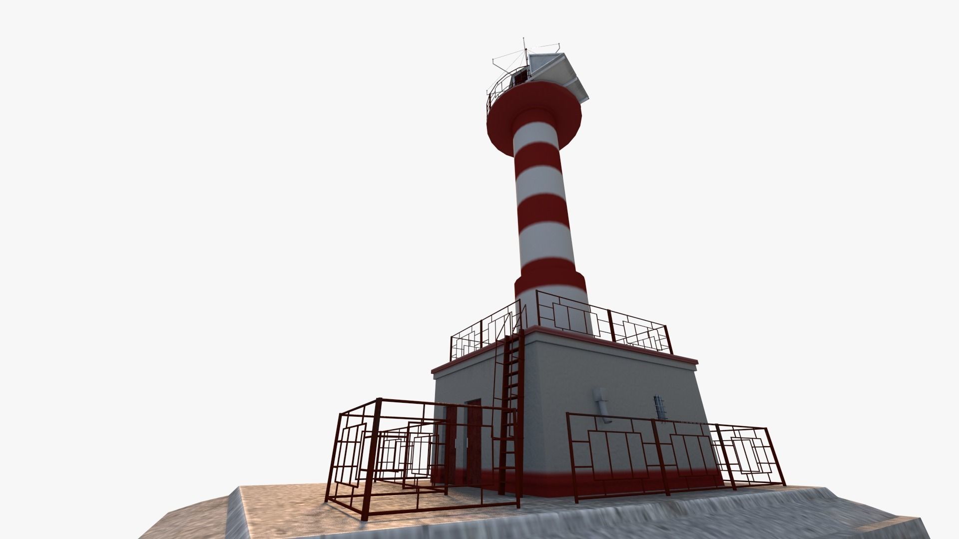 Lighthouse with stripes 3D model_1