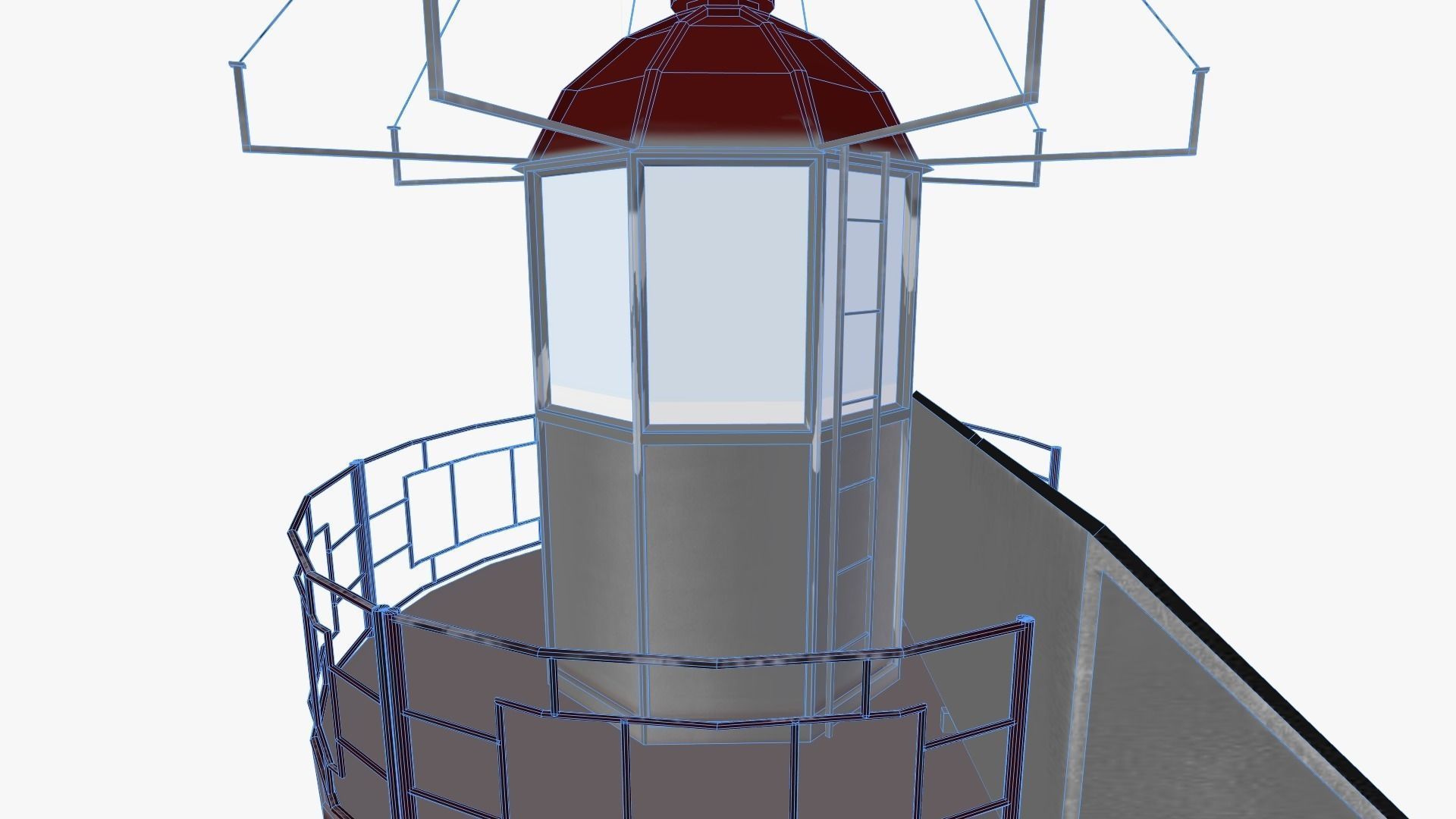 Lighthouse with stripes 3D model_7