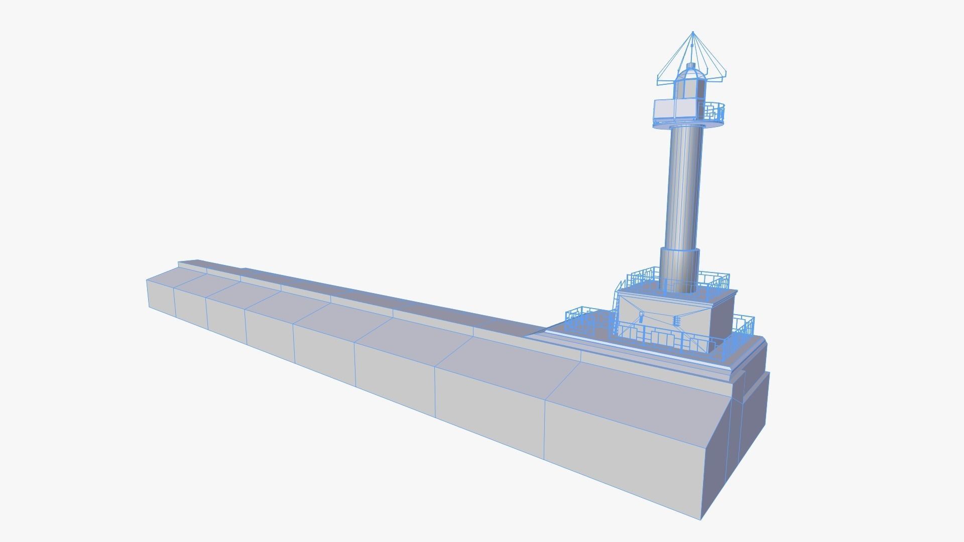 Lighthouse with stripes 3D model_6