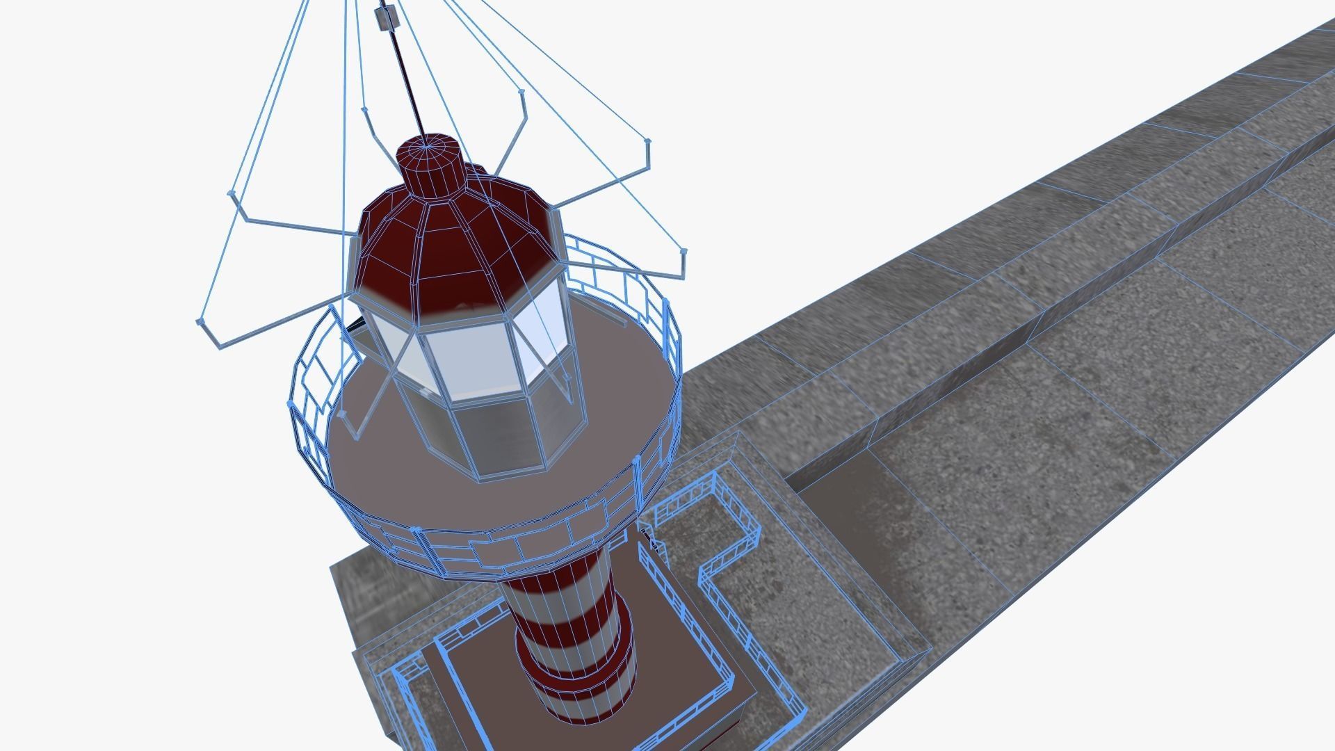 Lighthouse with stripes 3D model_9