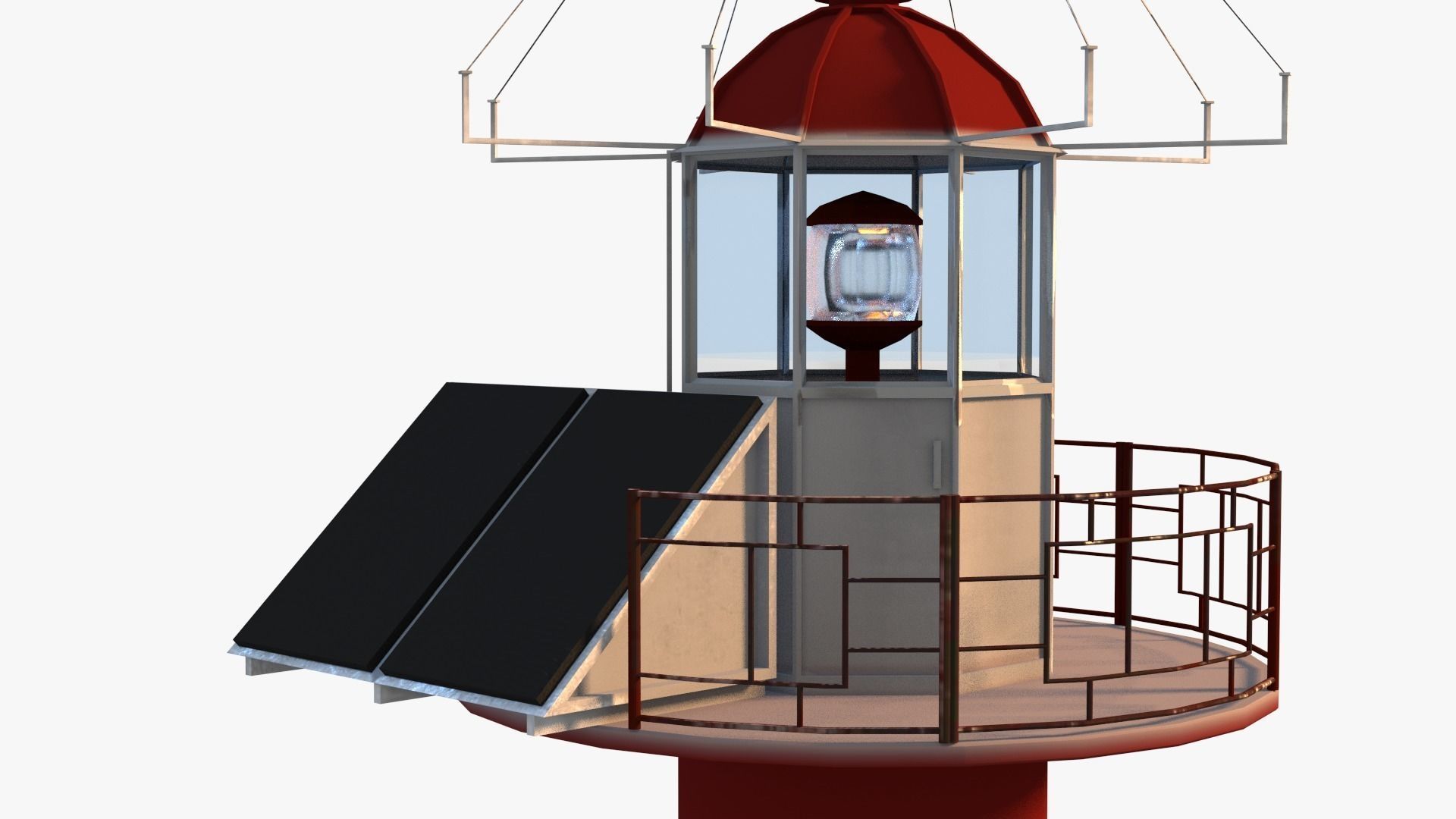 Lighthouse with stripes 3D model_2