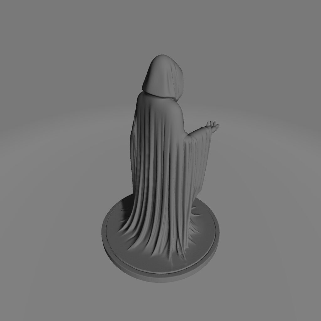 Headless Cloaked Figure The Summoner 3D print model_4