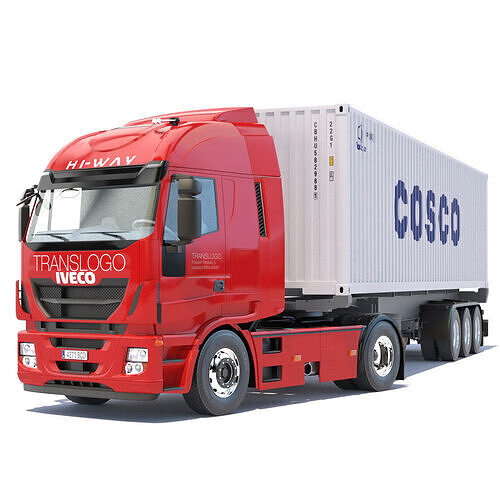 IVECO Stralis Hi-Way with 40ft Containers 3D model