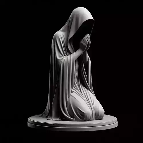 Headless Cloaked Figure Silent Prayer 3D print model