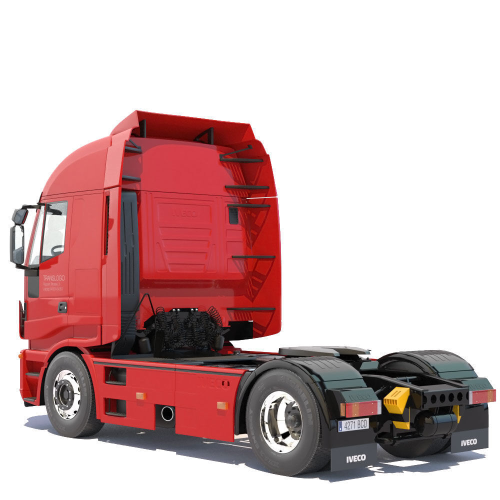 IVECO Hi-Way with Dumper Trailer 3D model_11