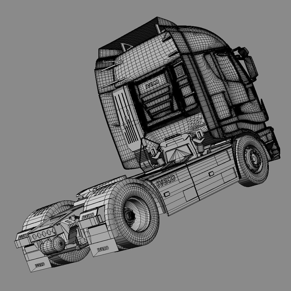 IVECO Hi-Way with Dumper Trailer 3D model_7
