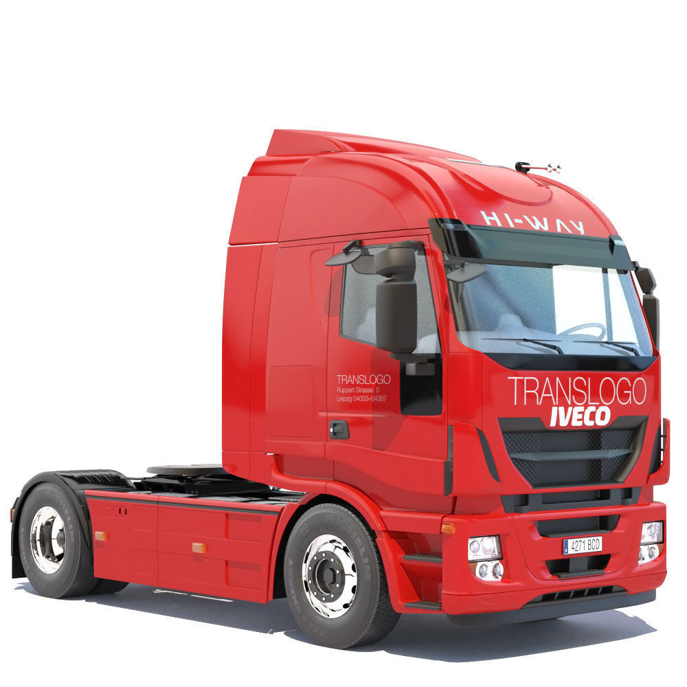 IVECO Hi-Way with Dumper Trailer 3D model_9