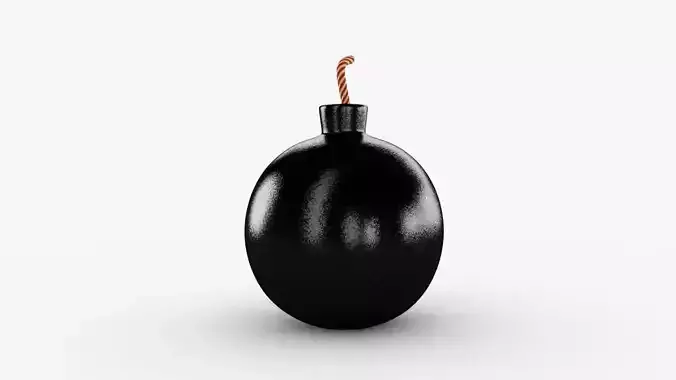  A Bomb with a wick Free low-poly 3D model