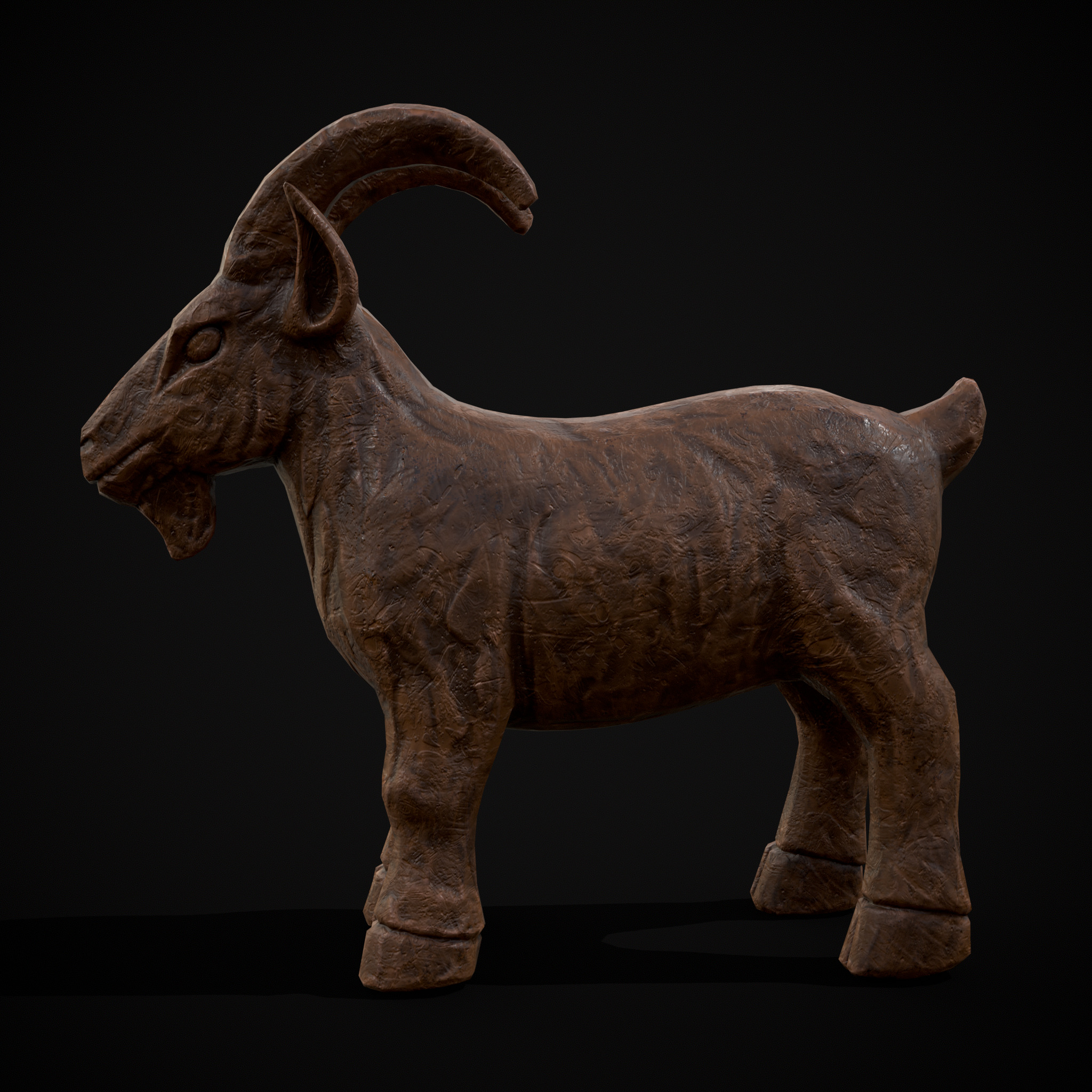 Clay Goat Low-poly 3D model_3