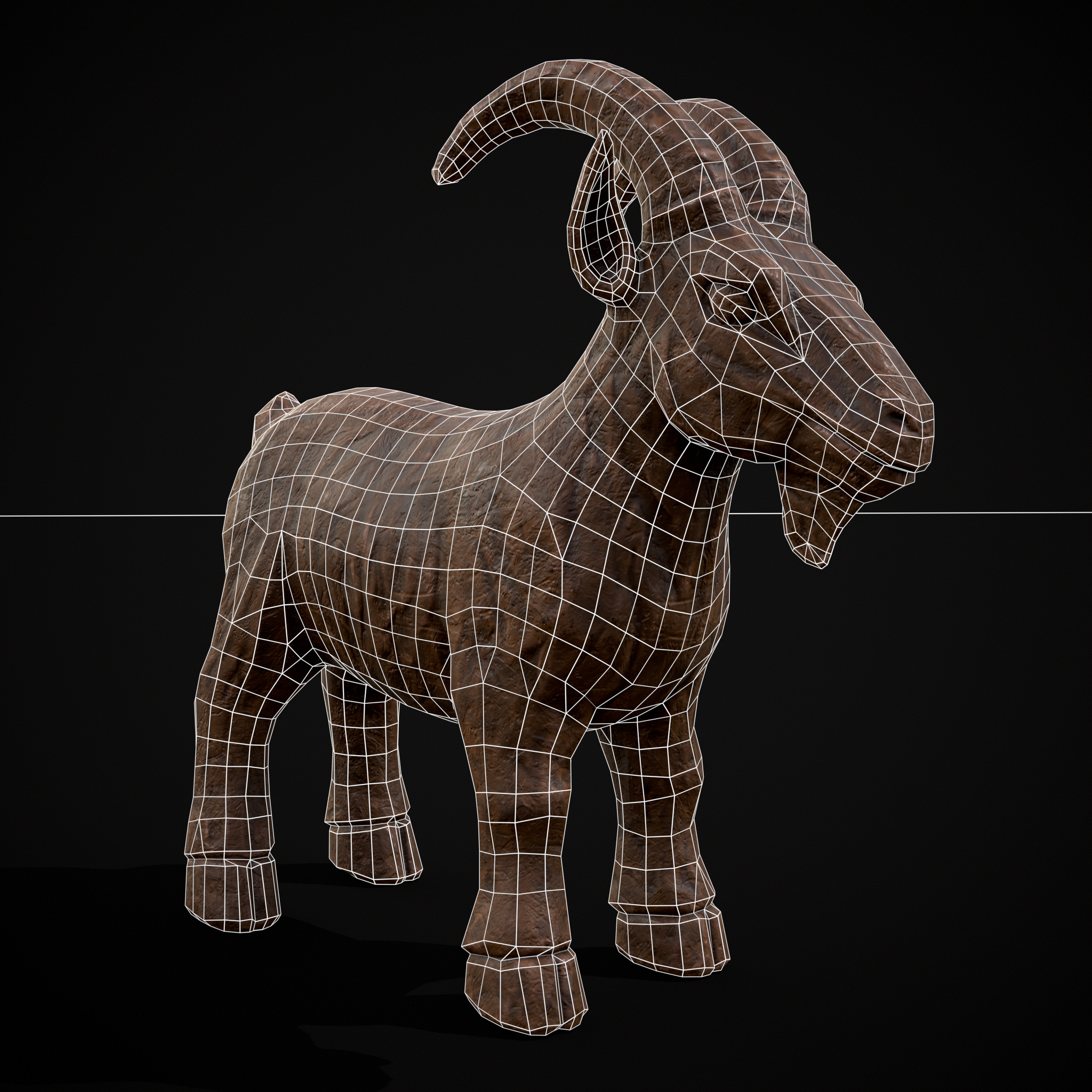 Clay Goat Low-poly 3D model_14