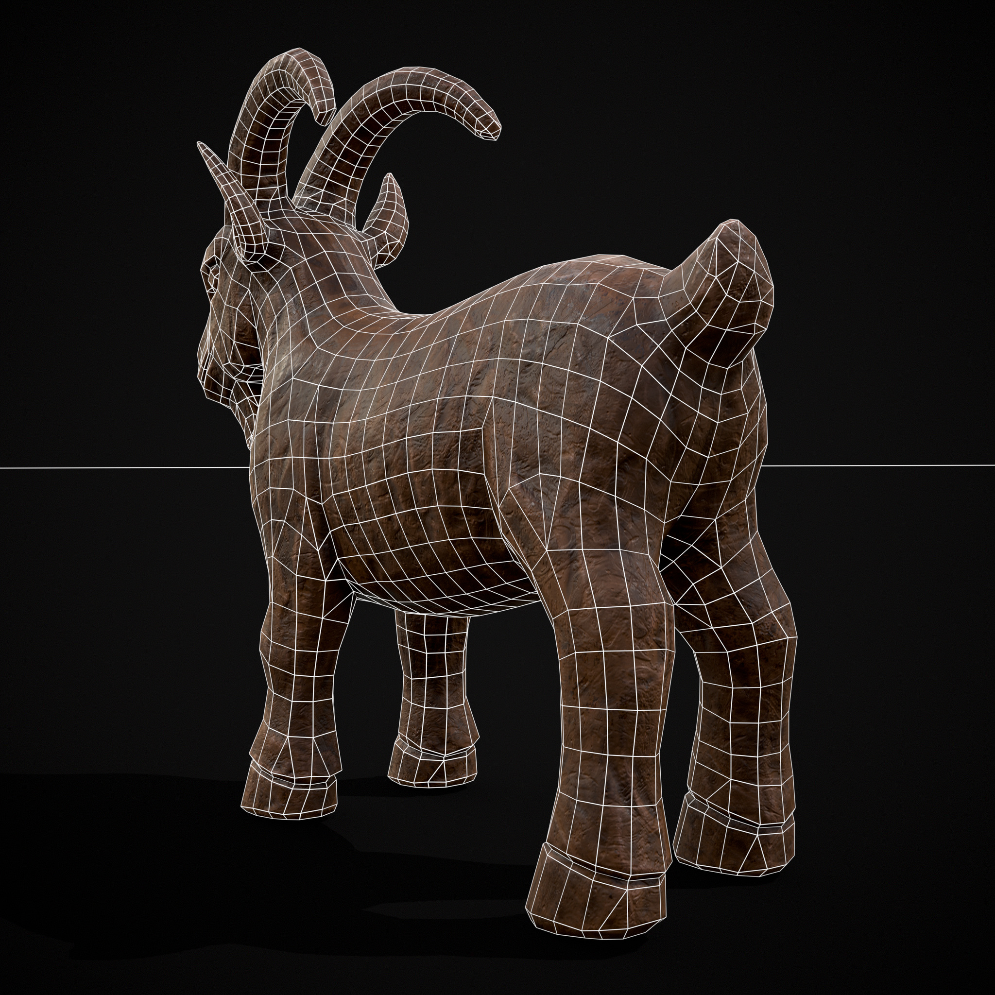 Clay Goat Low-poly 3D model_6