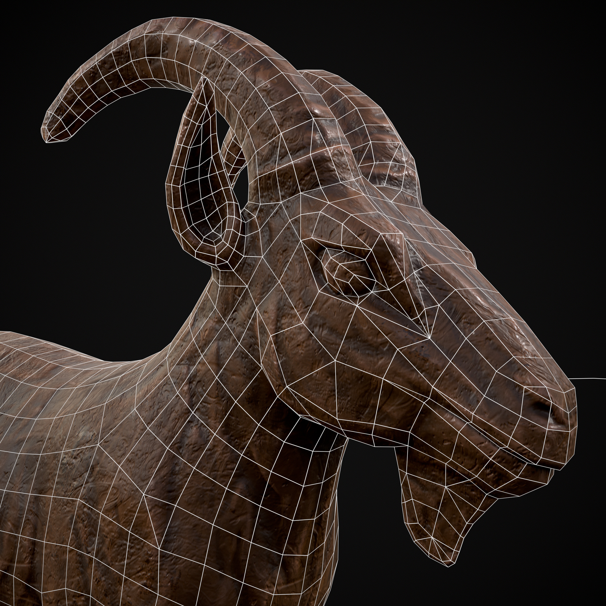 Clay Goat Low-poly 3D model_20