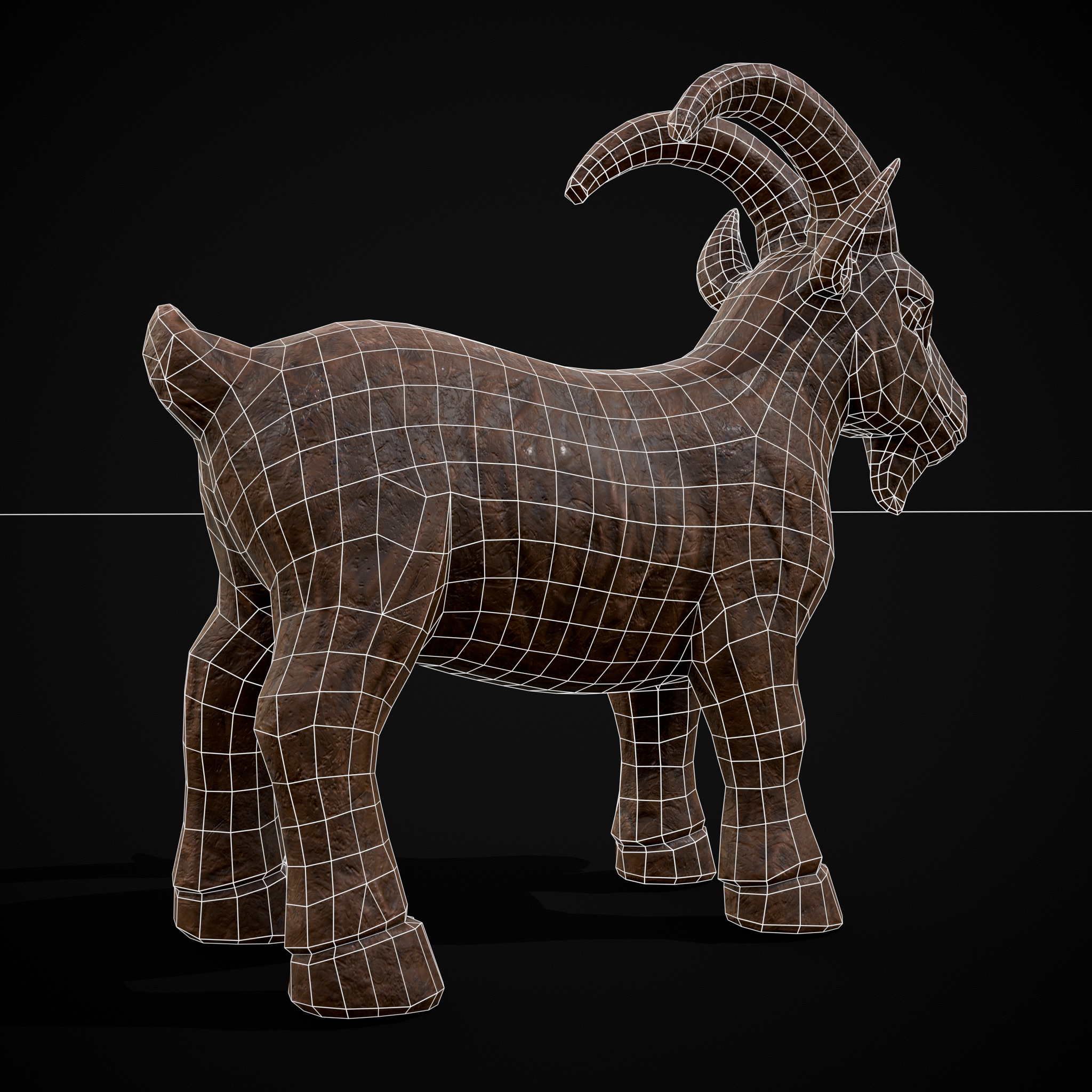 Clay Goat Low-poly 3D model_10