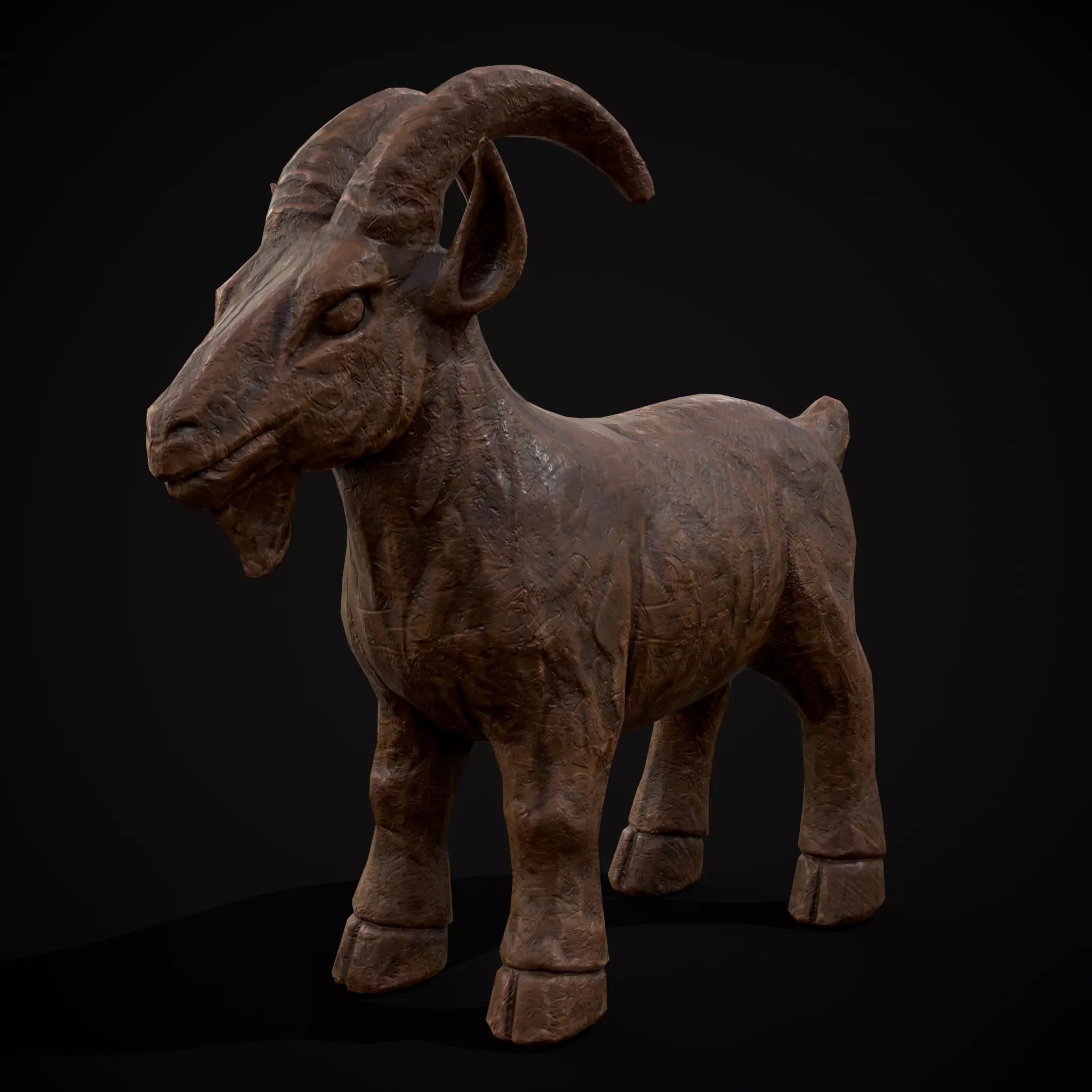 Clay Goat Low-poly 3D model