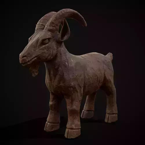 Clay Goat Low-poly 3D model