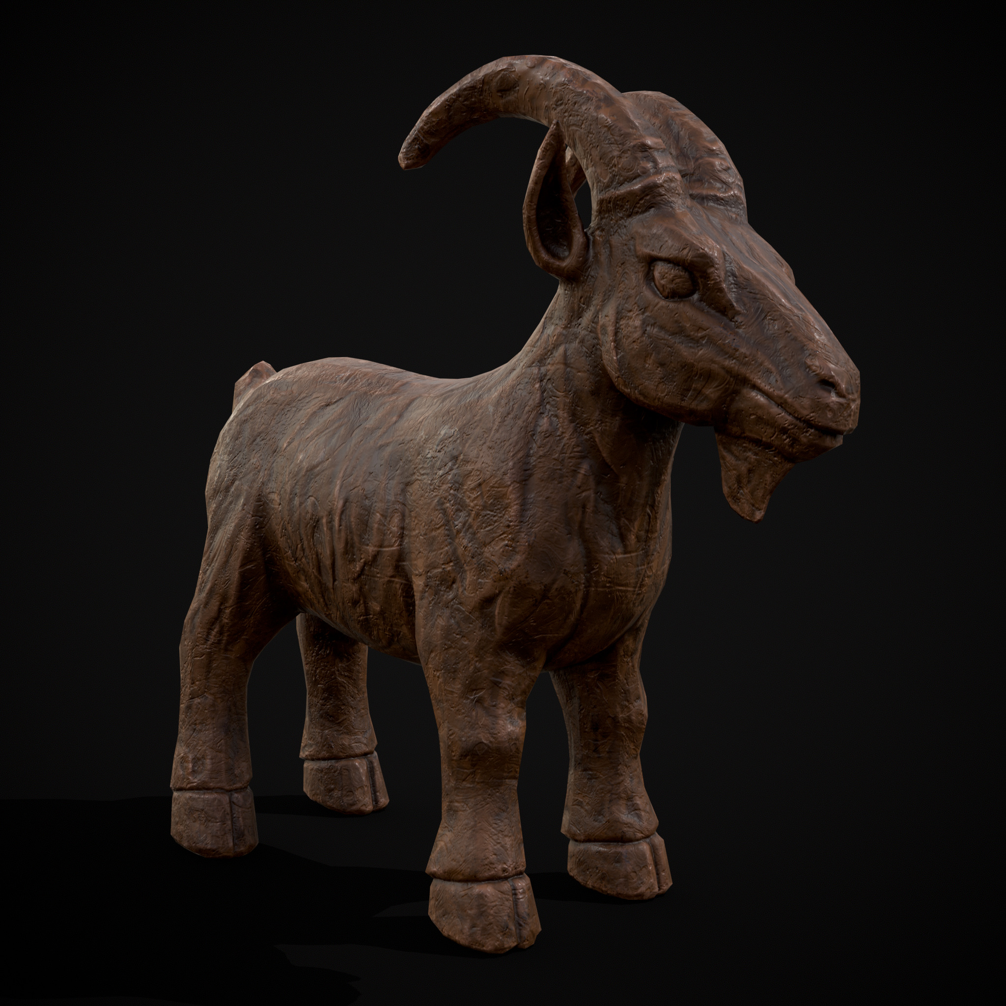 Clay Goat Low-poly 3D model_13