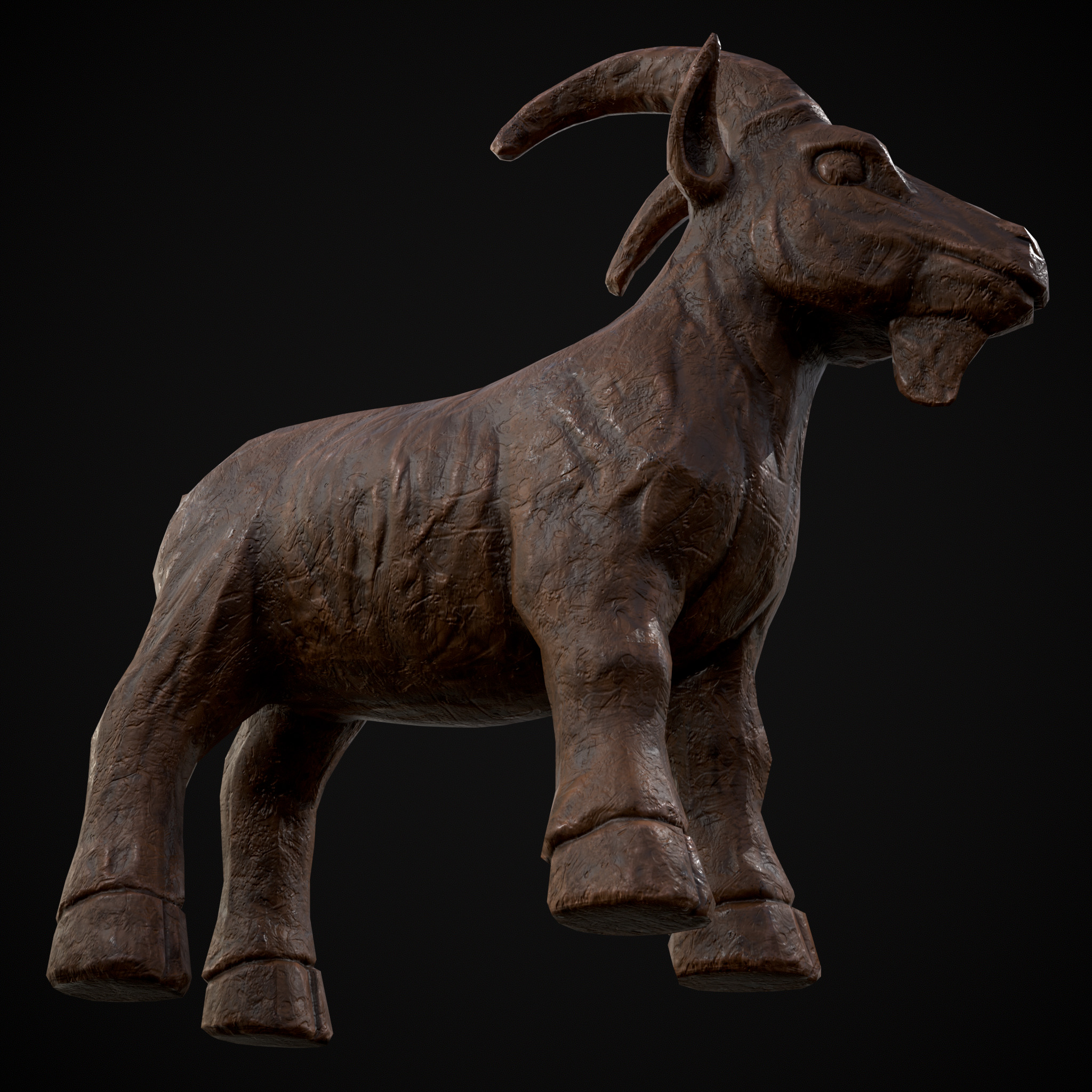 Clay Goat Low-poly 3D model_23