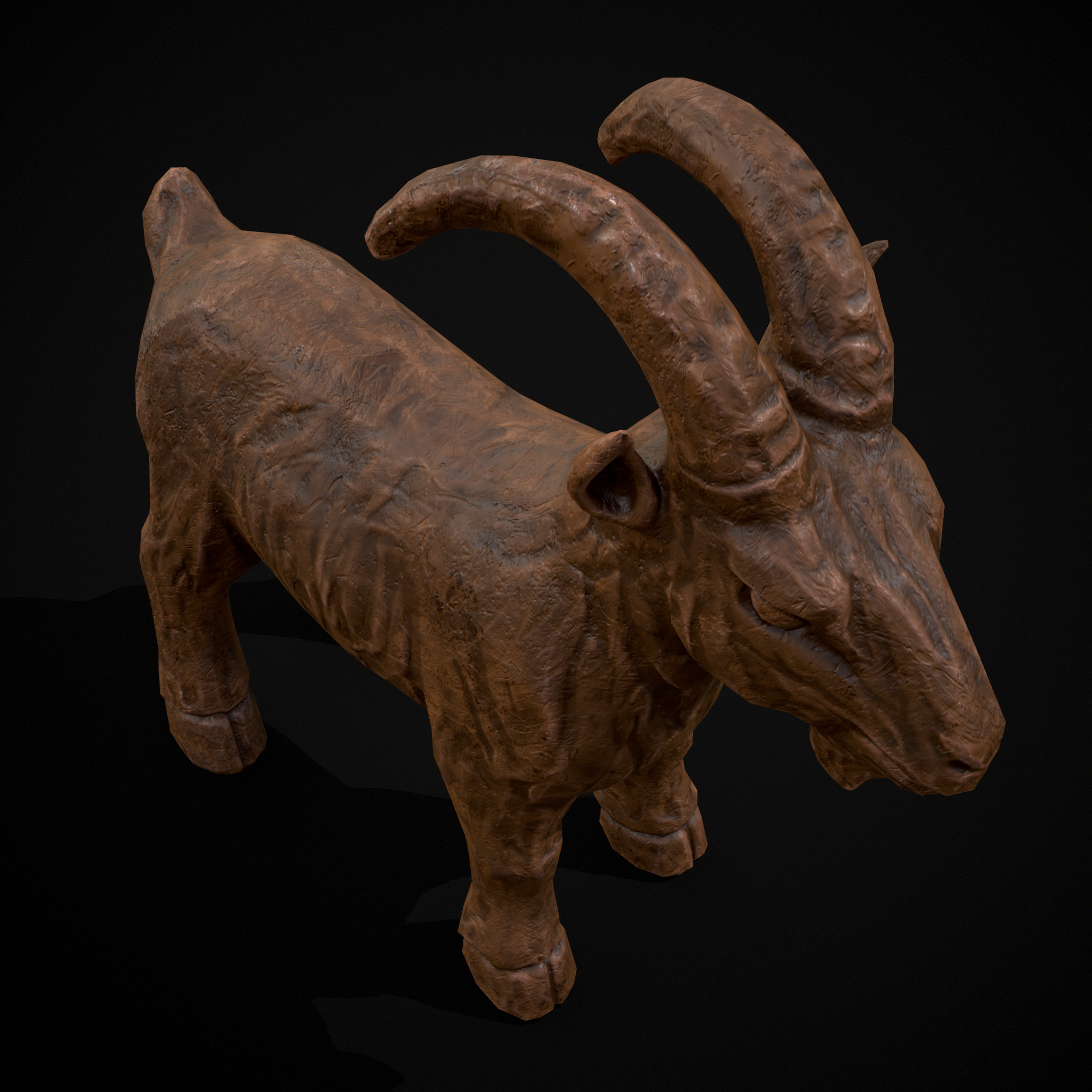 Clay Goat Low-poly 3D model_15