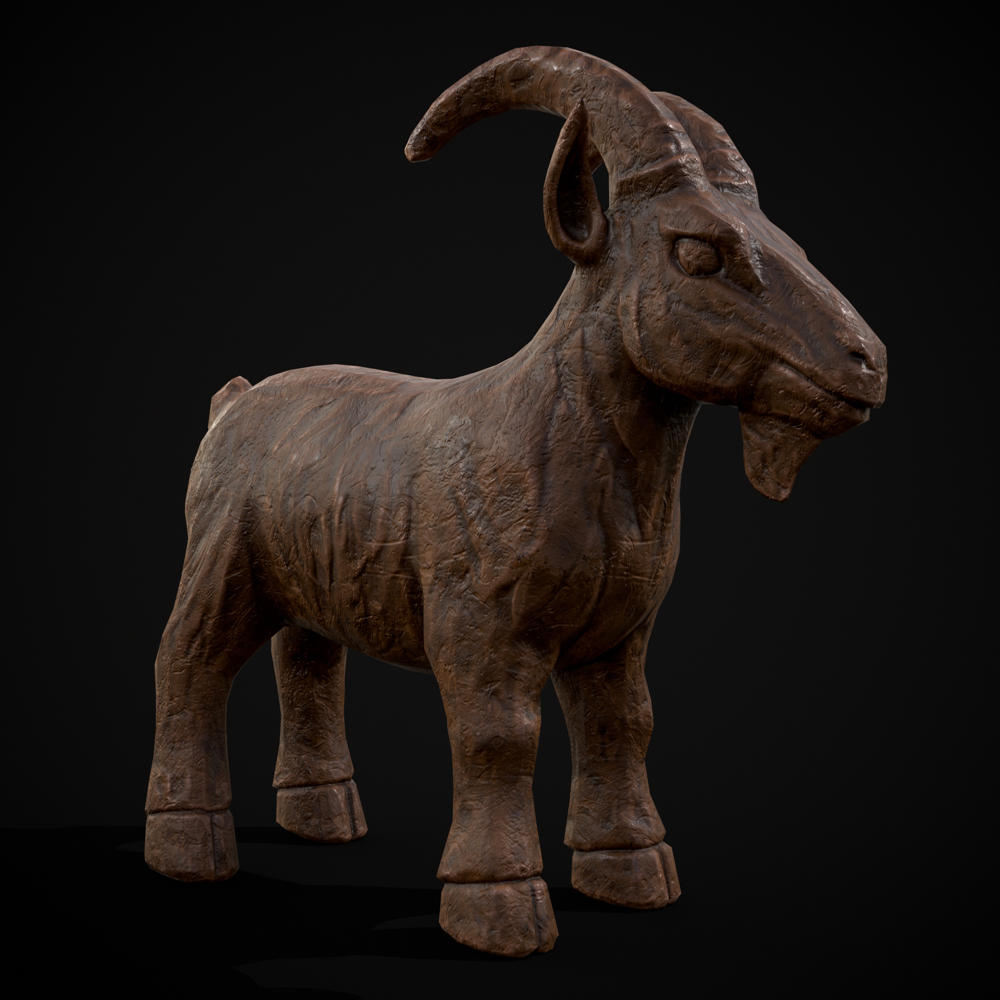 Clay Goat Low-poly 3D model_24
