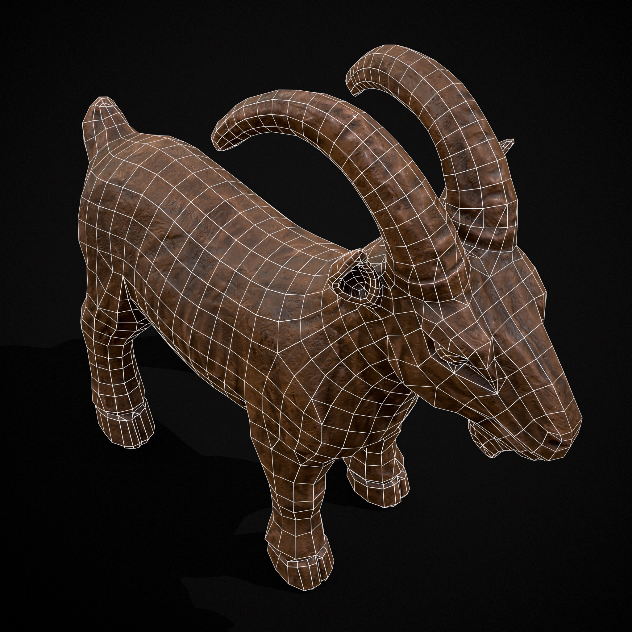Clay Goat Low-poly 3D model_16