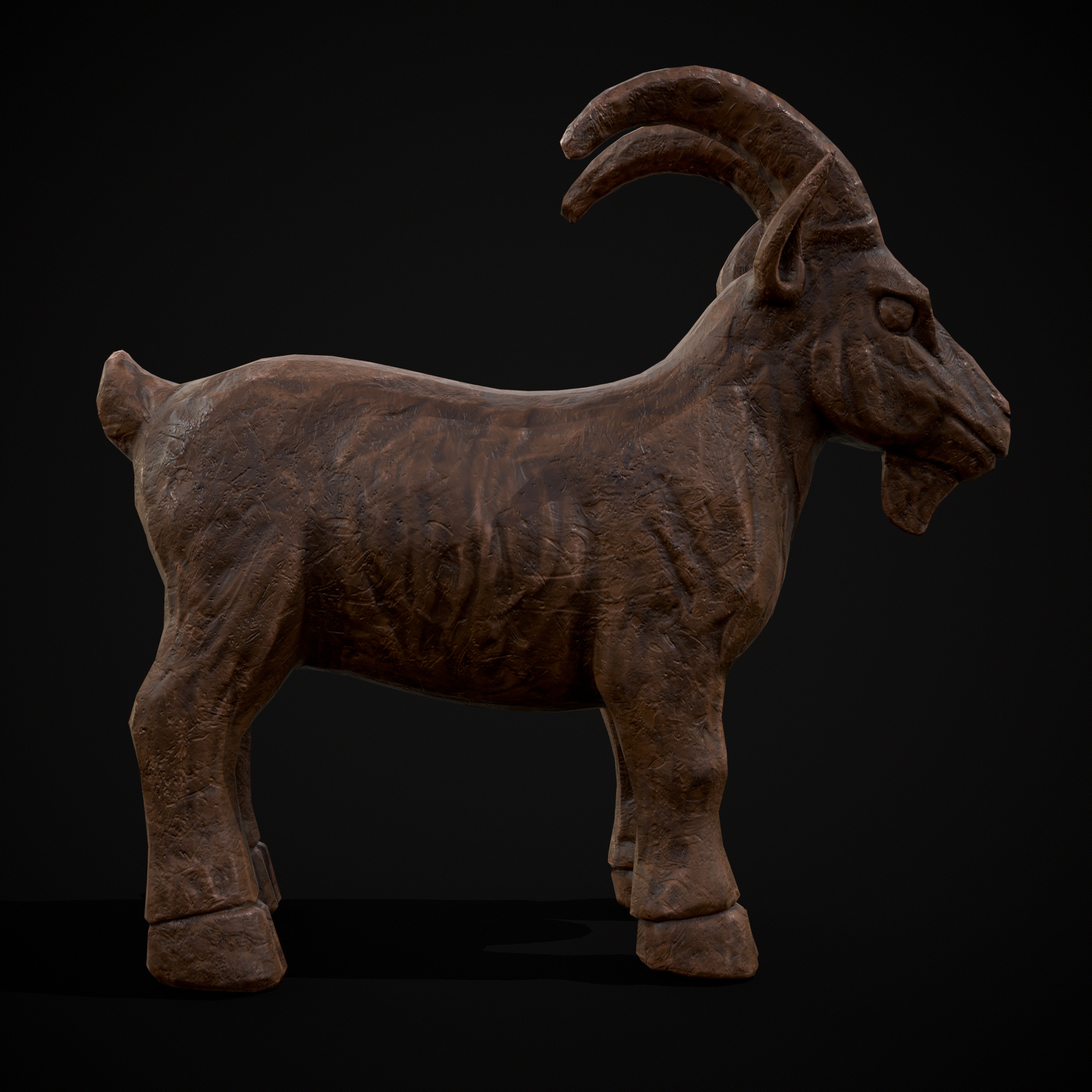 Clay Goat Low-poly 3D model_11