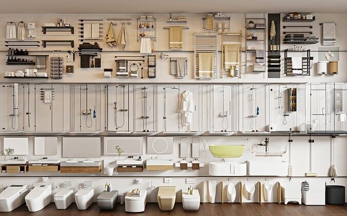 Bathroom Set Collection 040  VRAY Render 3D model