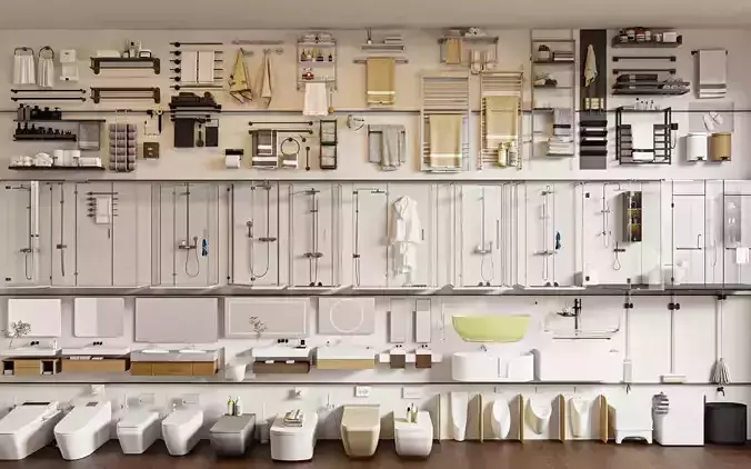 Bathroom Set Collection 040  VRAY Render