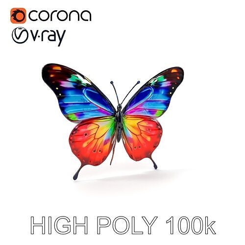 Vibrant Butterfly D Model Pack Low-poly 3D model