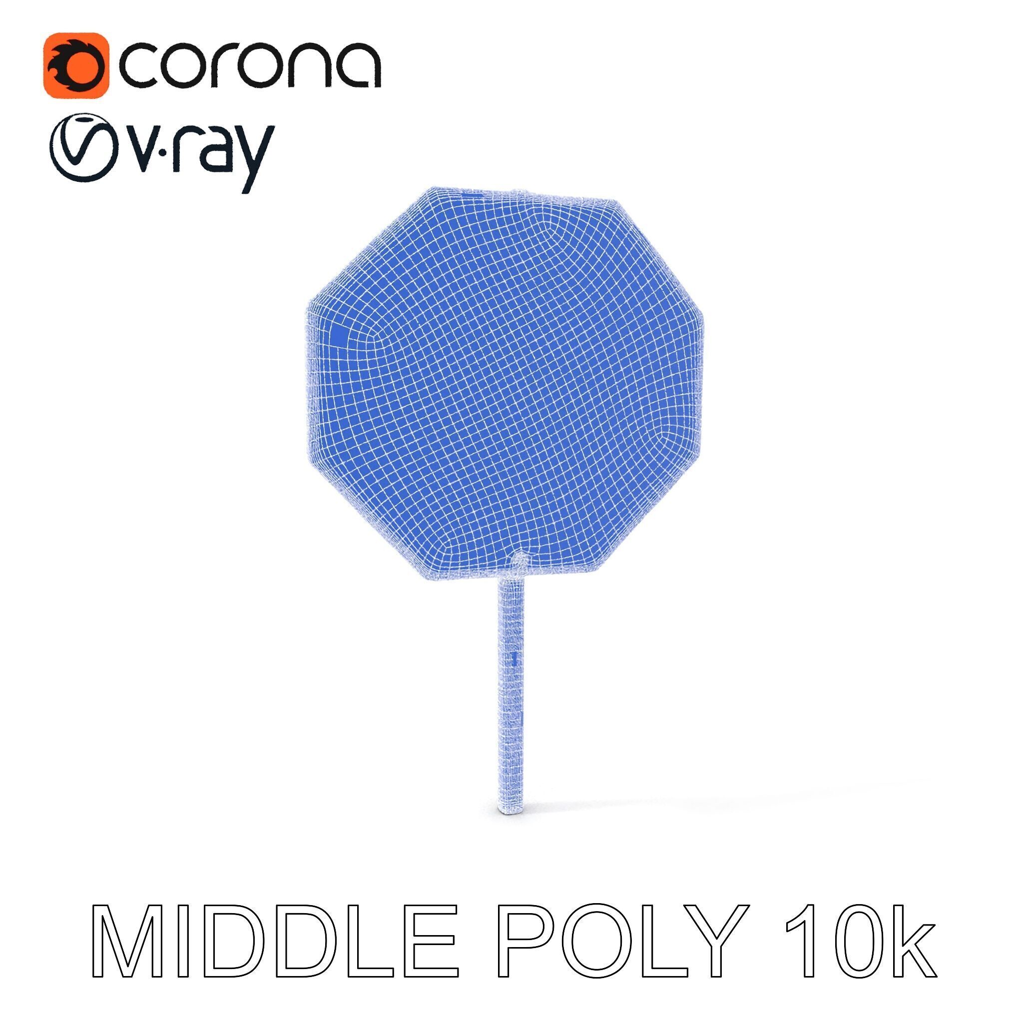 Realistic Stop Sign D Model Pack Low-poly 3D model_20