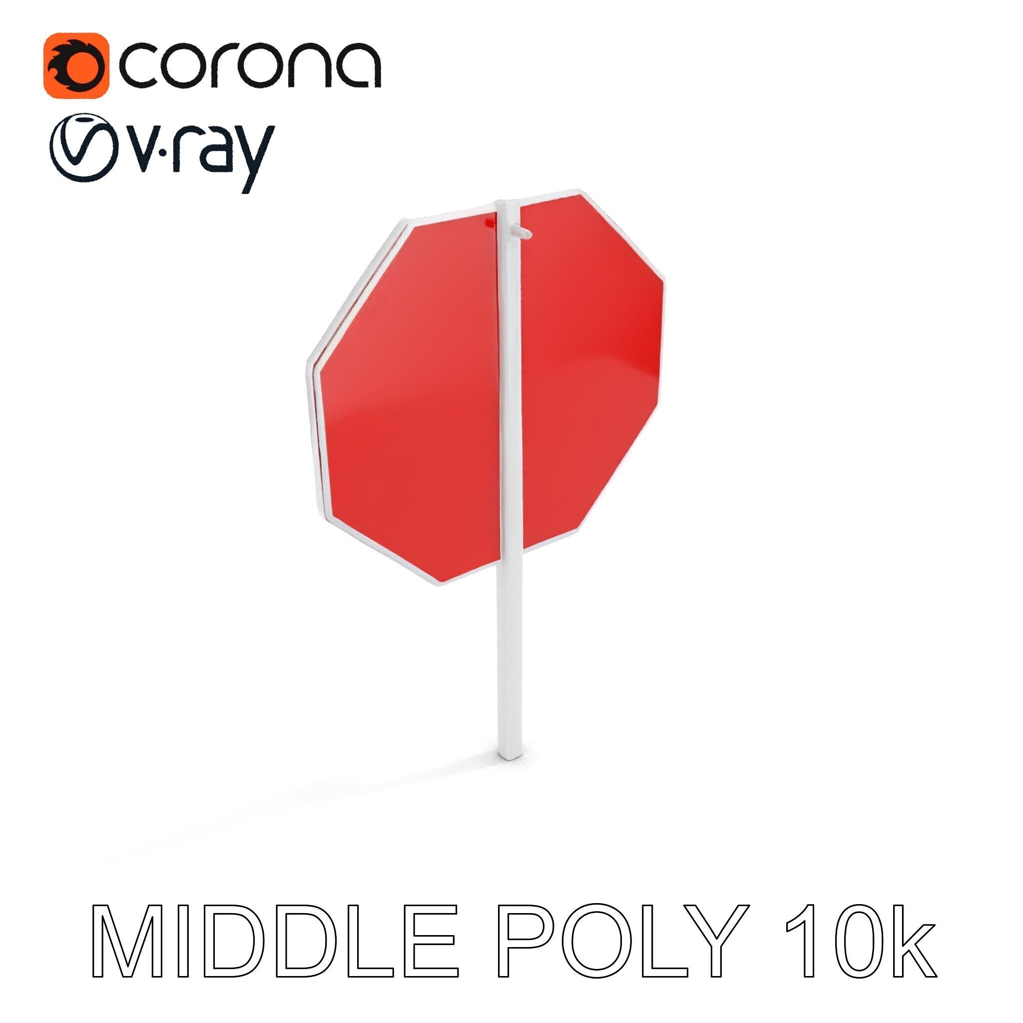 Realistic Stop Sign D Model Pack Low-poly 3D model_33