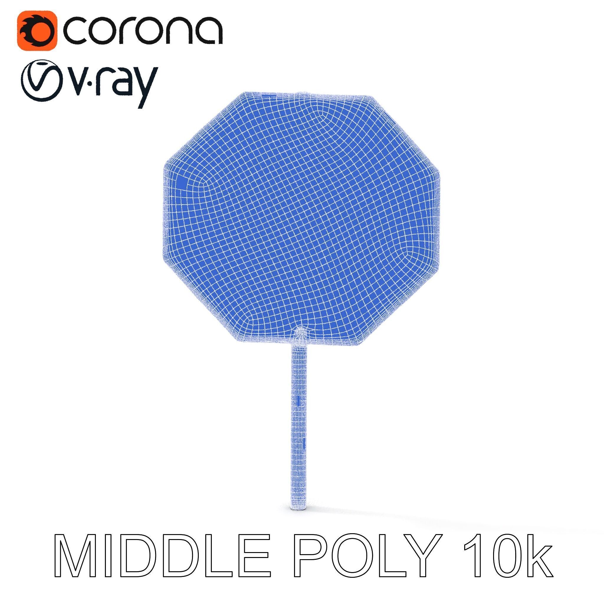 Realistic Stop Sign D Model Pack Low-poly 3D model_9