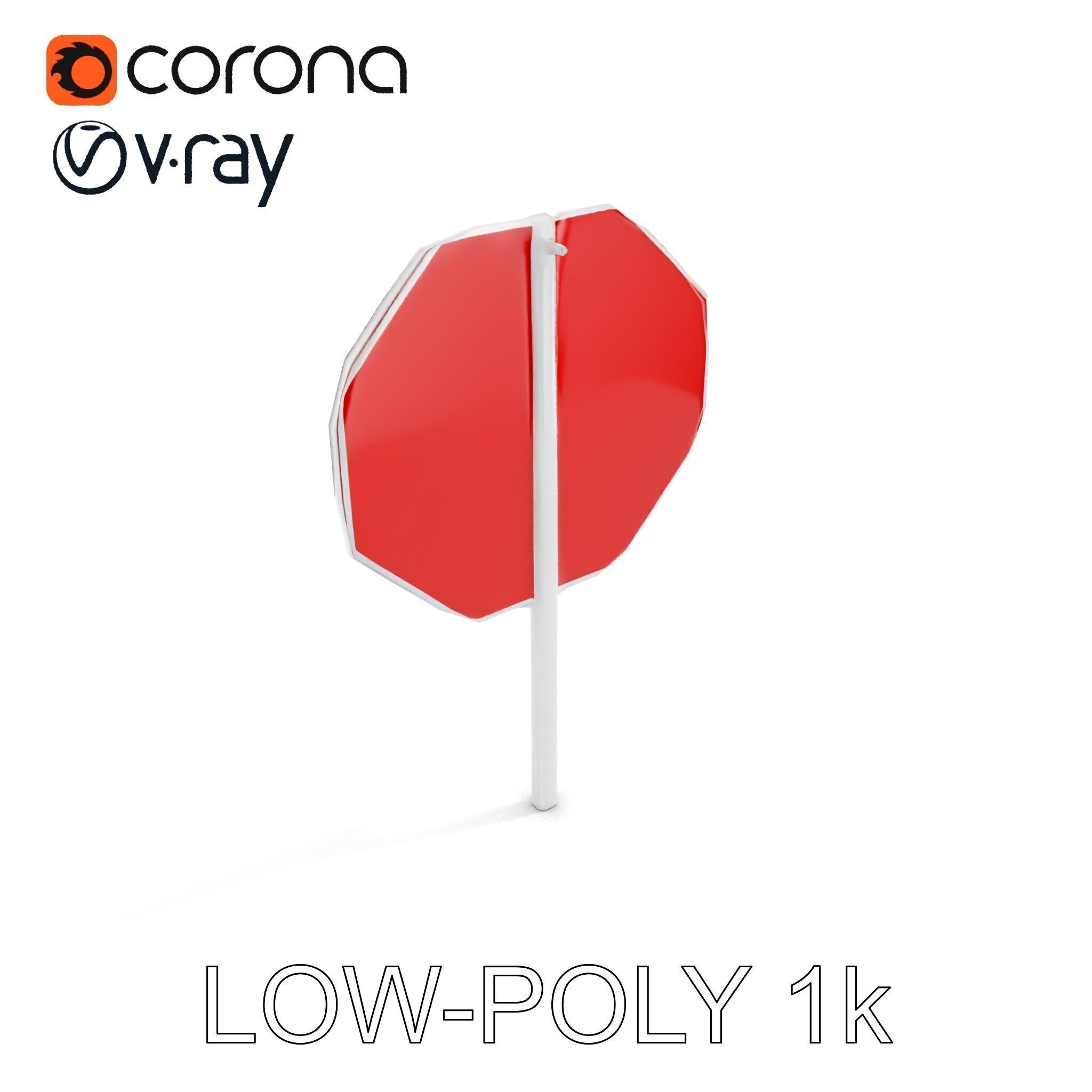 Realistic Stop Sign D Model Pack Low-poly 3D model_24