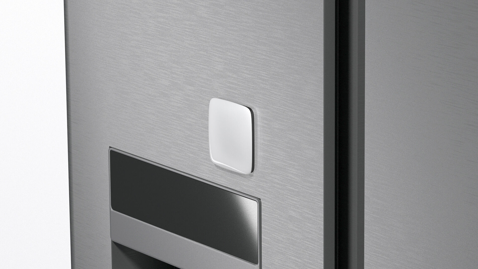 White Round Square Fridge Magnet - rectangle magnetic souvenir 3D model_3