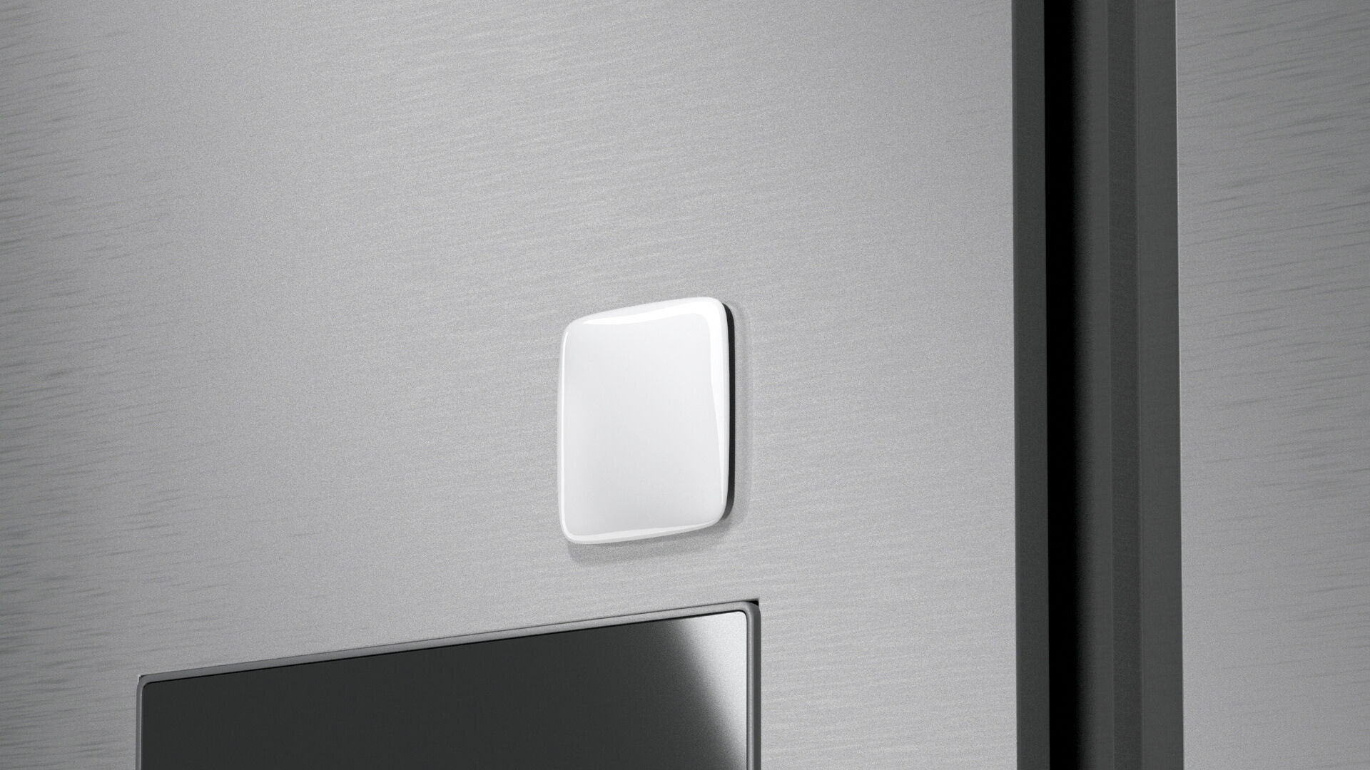 White Round Square Fridge Magnet - rectangle magnetic souvenir 3D model_5