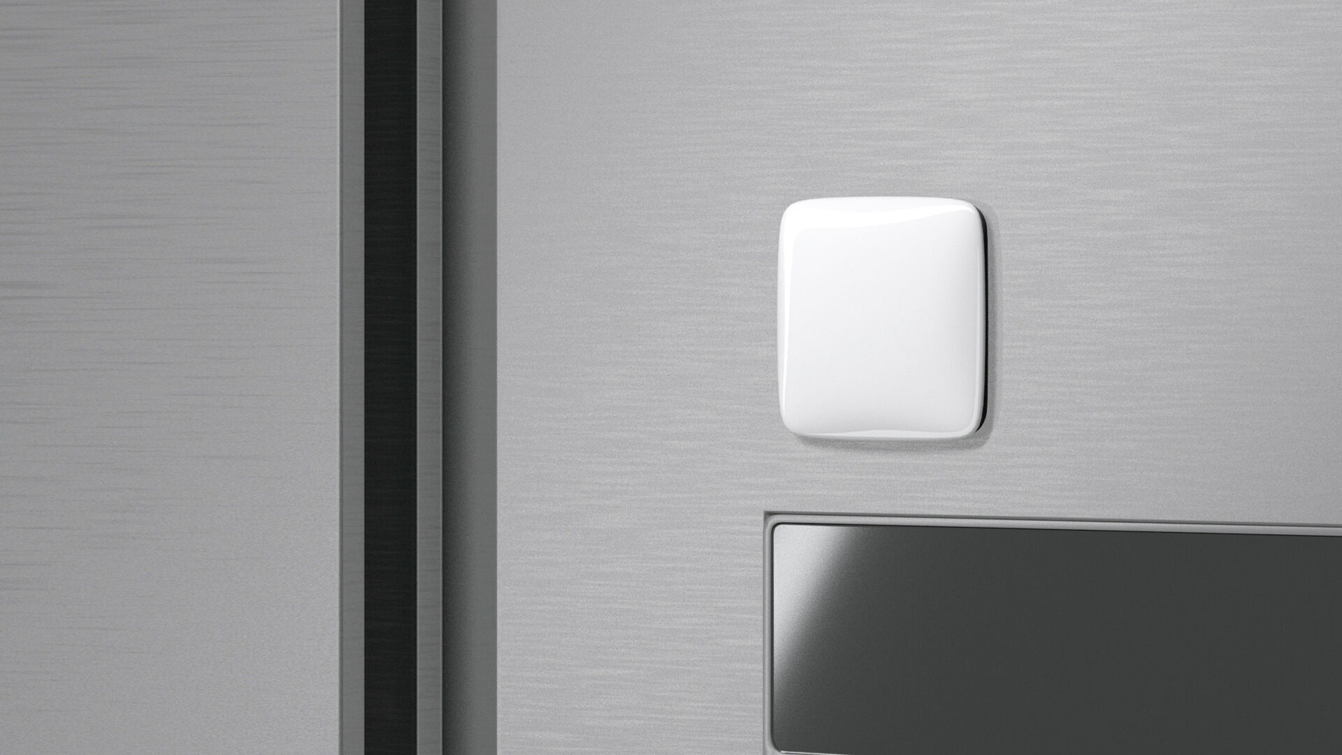 White Round Square Fridge Magnet - rectangle magnetic souvenir 3D model_0