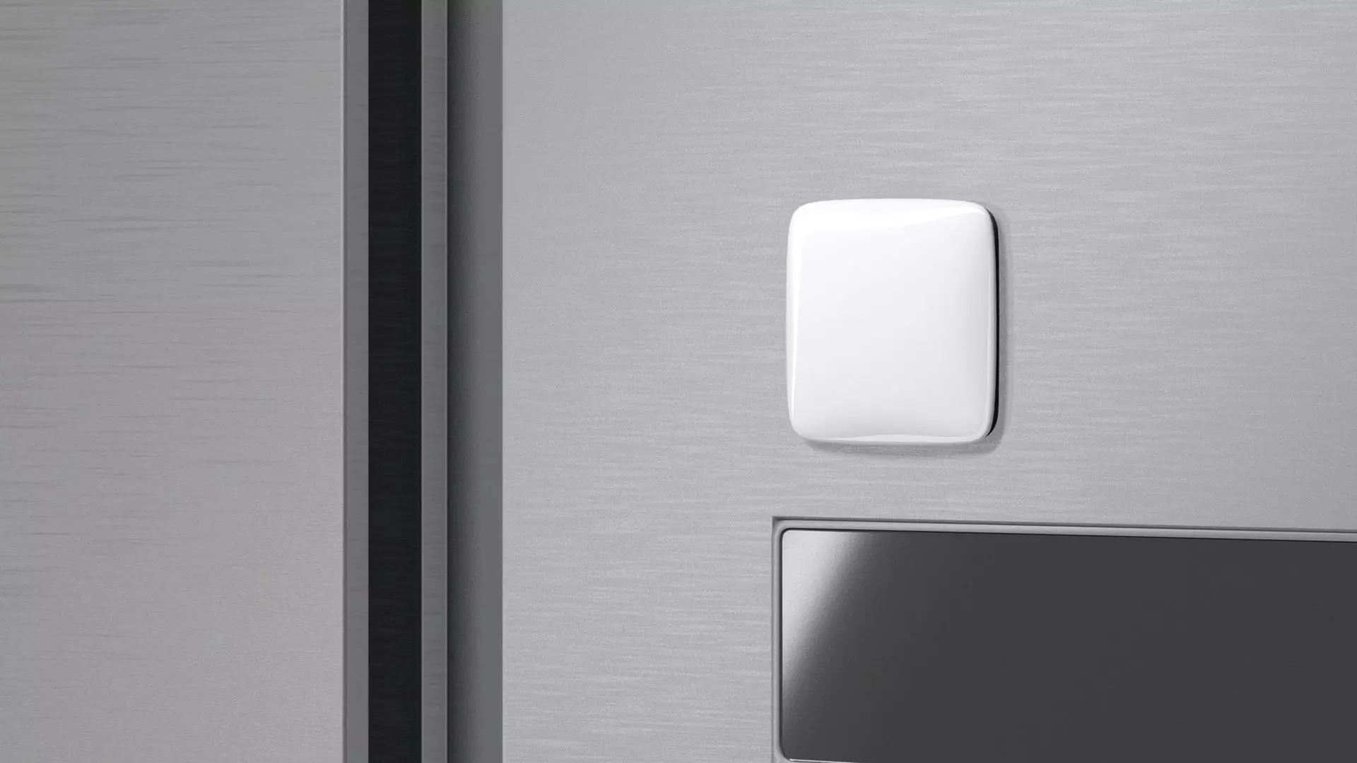 White Round Square Fridge Magnet - rectangle magnetic souvenir 3D model_0