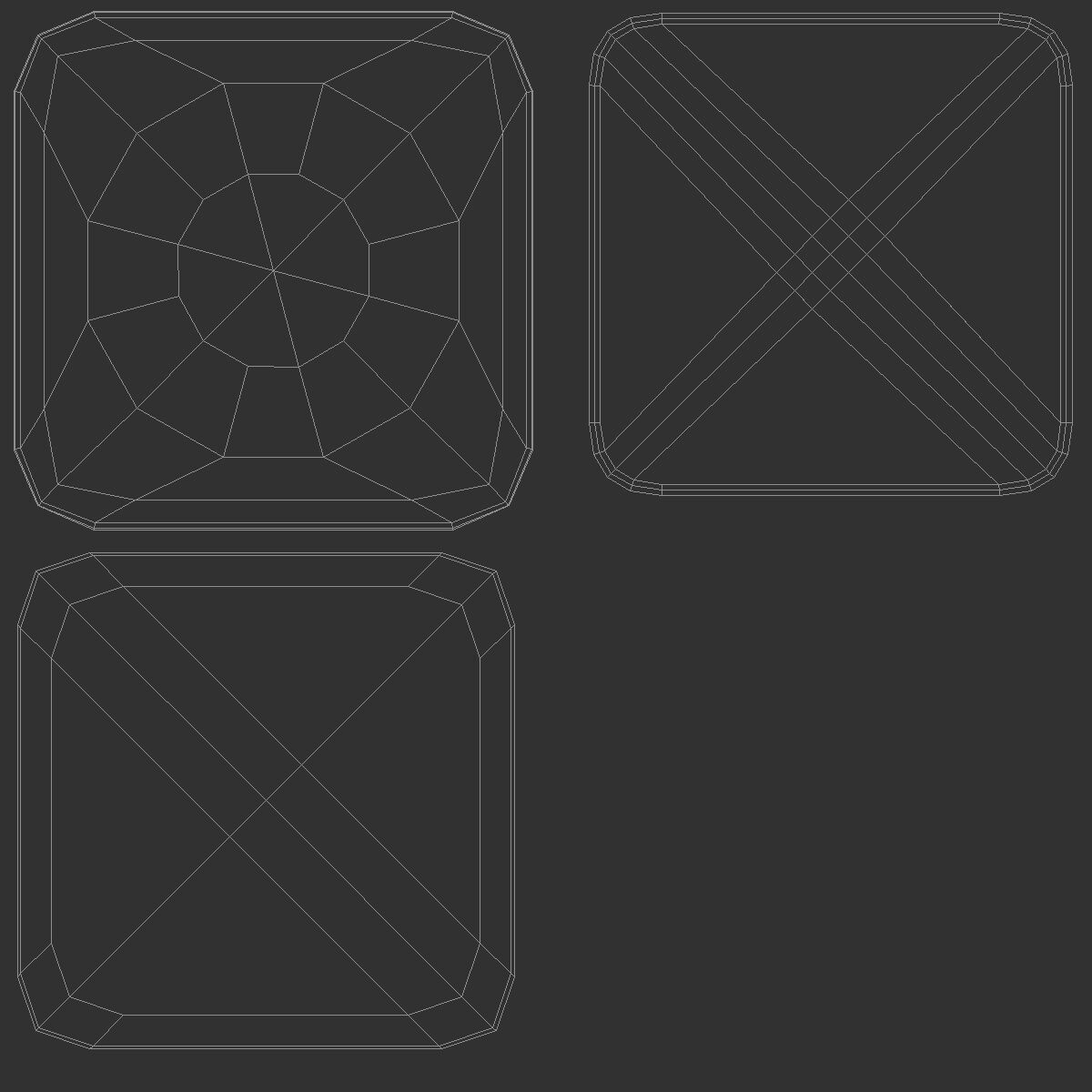 White Round Square Fridge Magnet - rectangle magnetic souvenir 3D model_6