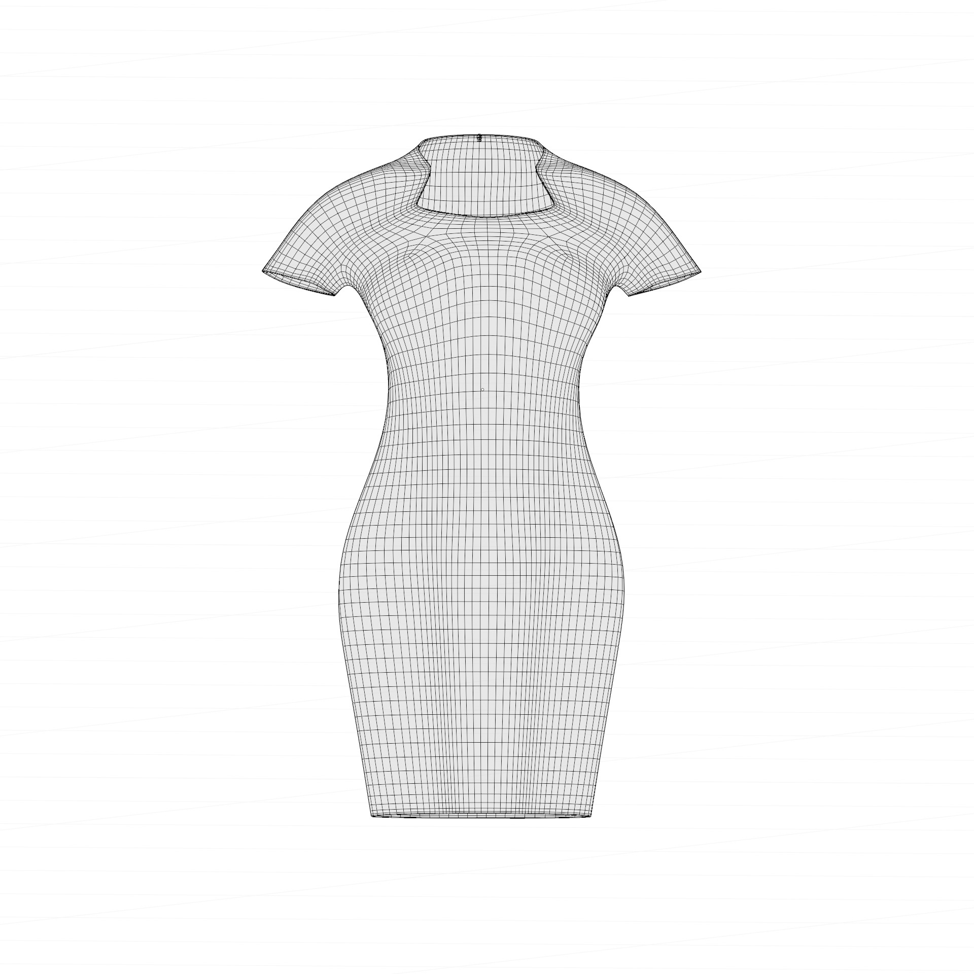 Low Poly Black Vintage Dress Low-poly 3D model_9