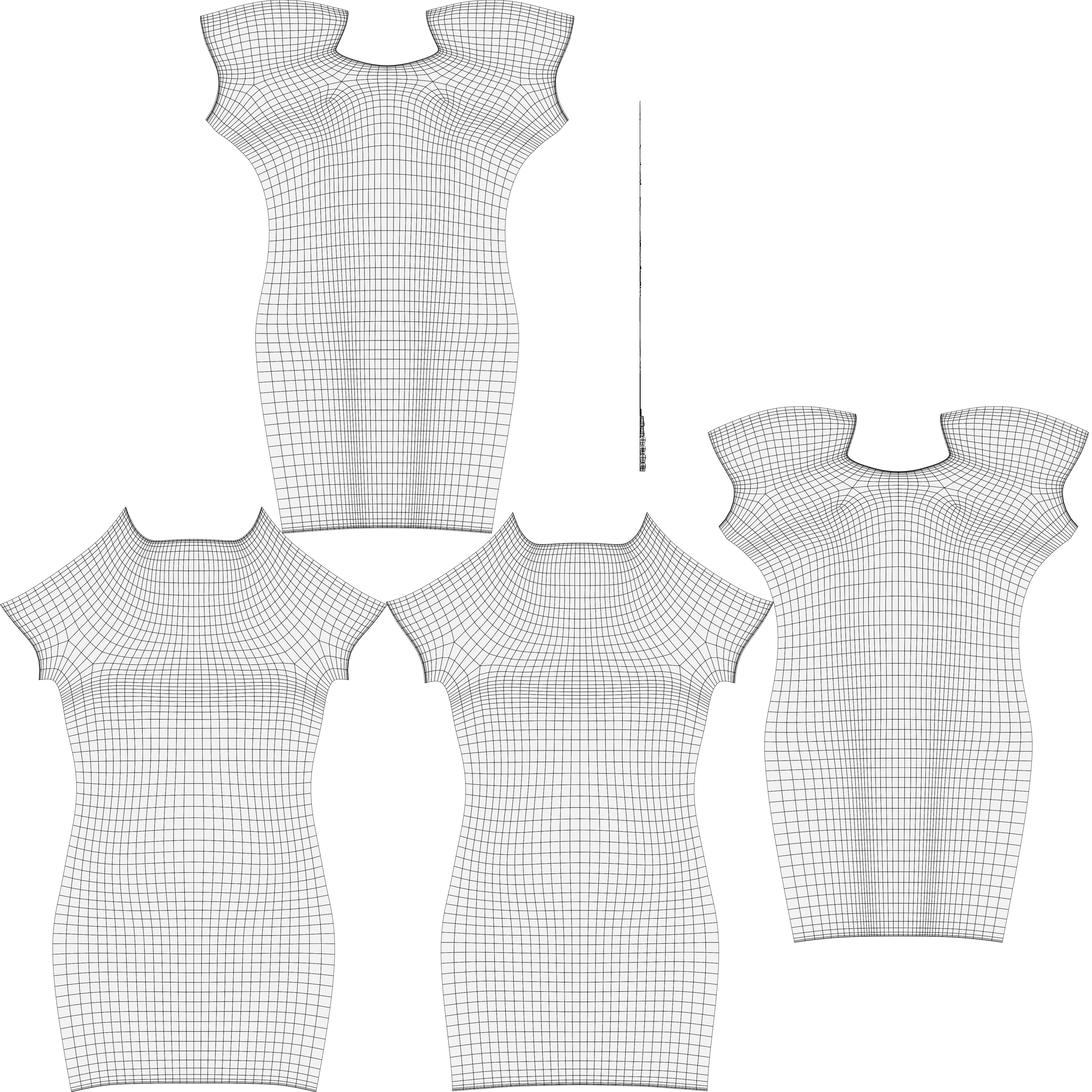 Low Poly Black Vintage Dress Low-poly 3D model_8