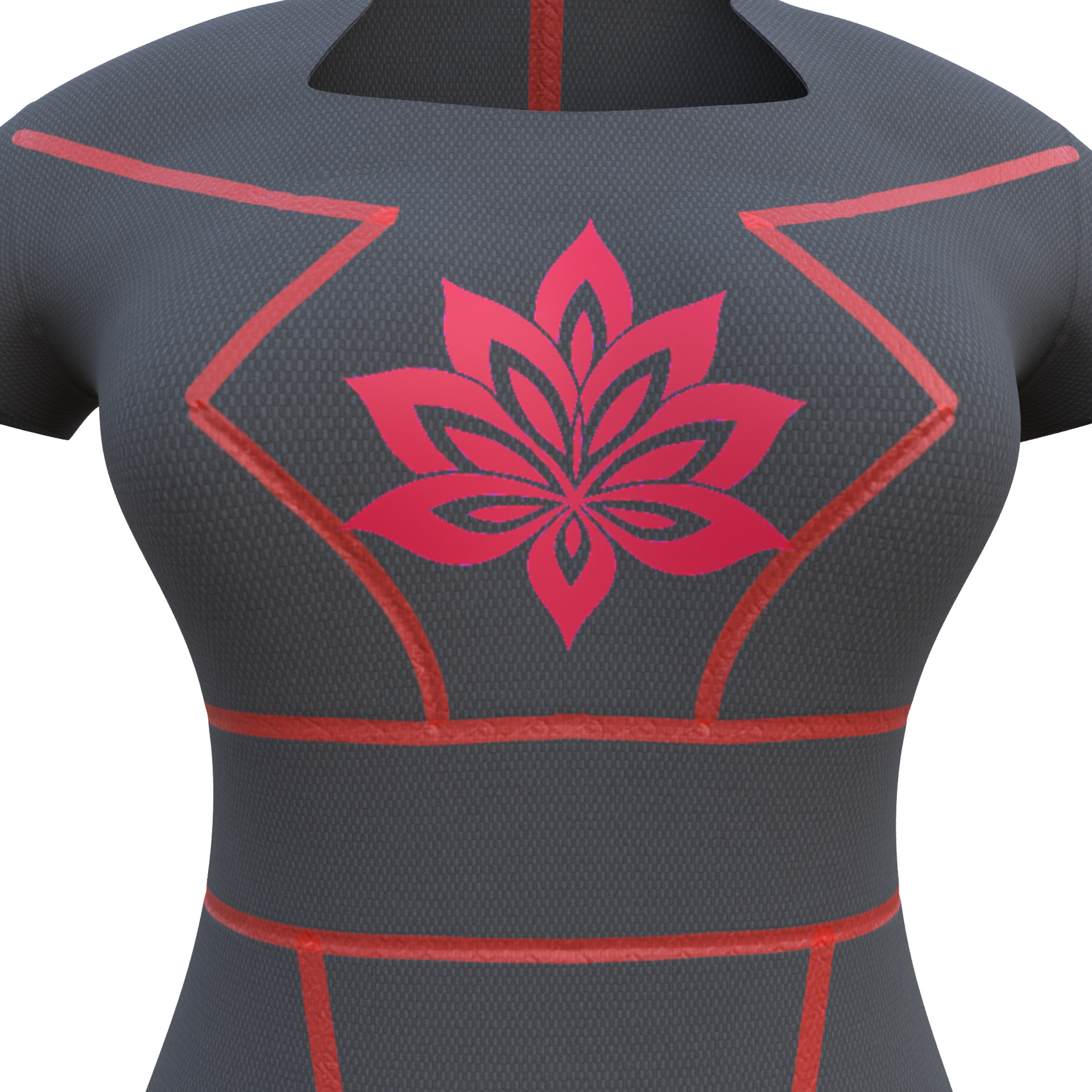 Low Poly Black Vintage Dress Low-poly 3D model_5