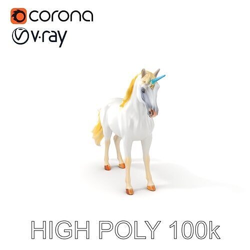 Majestic Unicorn D Model Pack Low-poly 3D model
