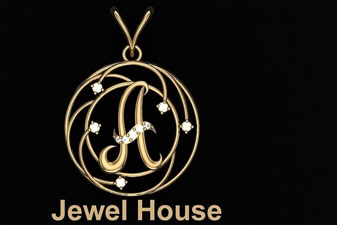 A Alphabet letter  Word Pendant Jewelry 3D print model