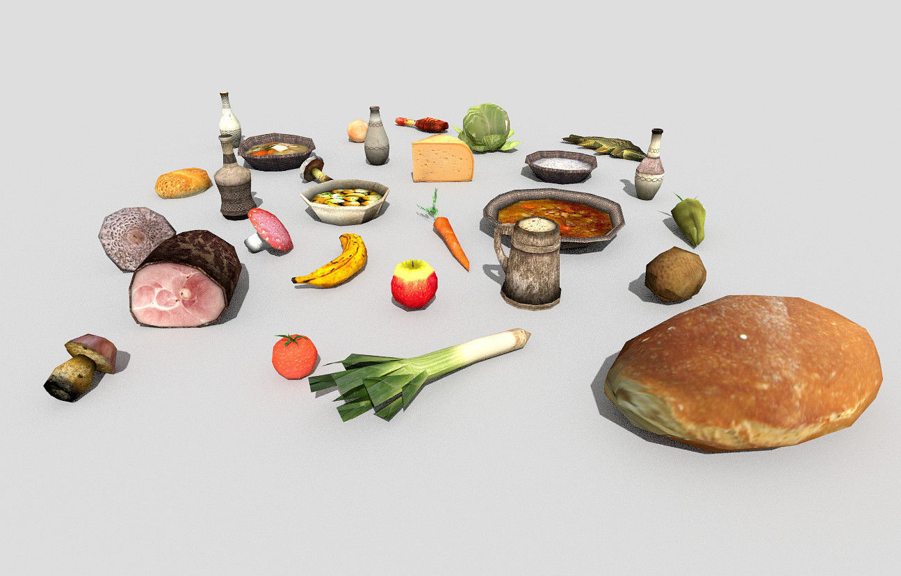 huge low poly food collection Low-poly 3D model_4