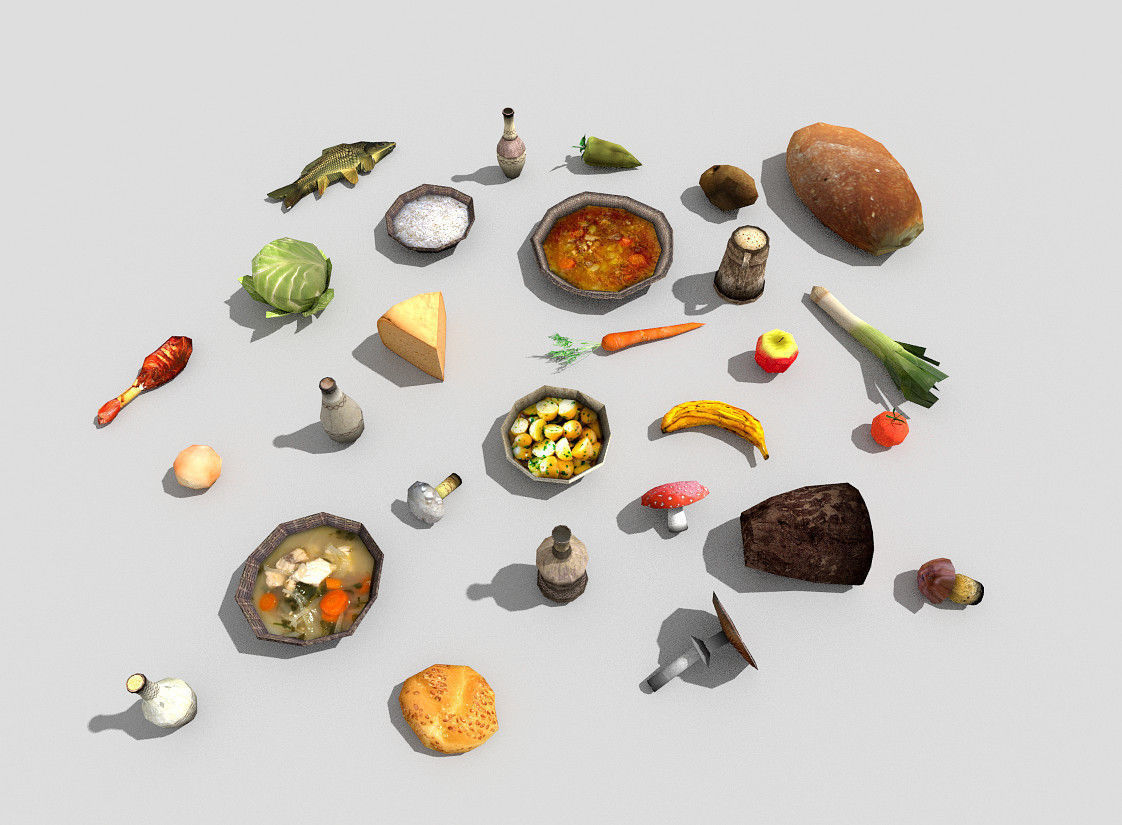 huge low poly food collection