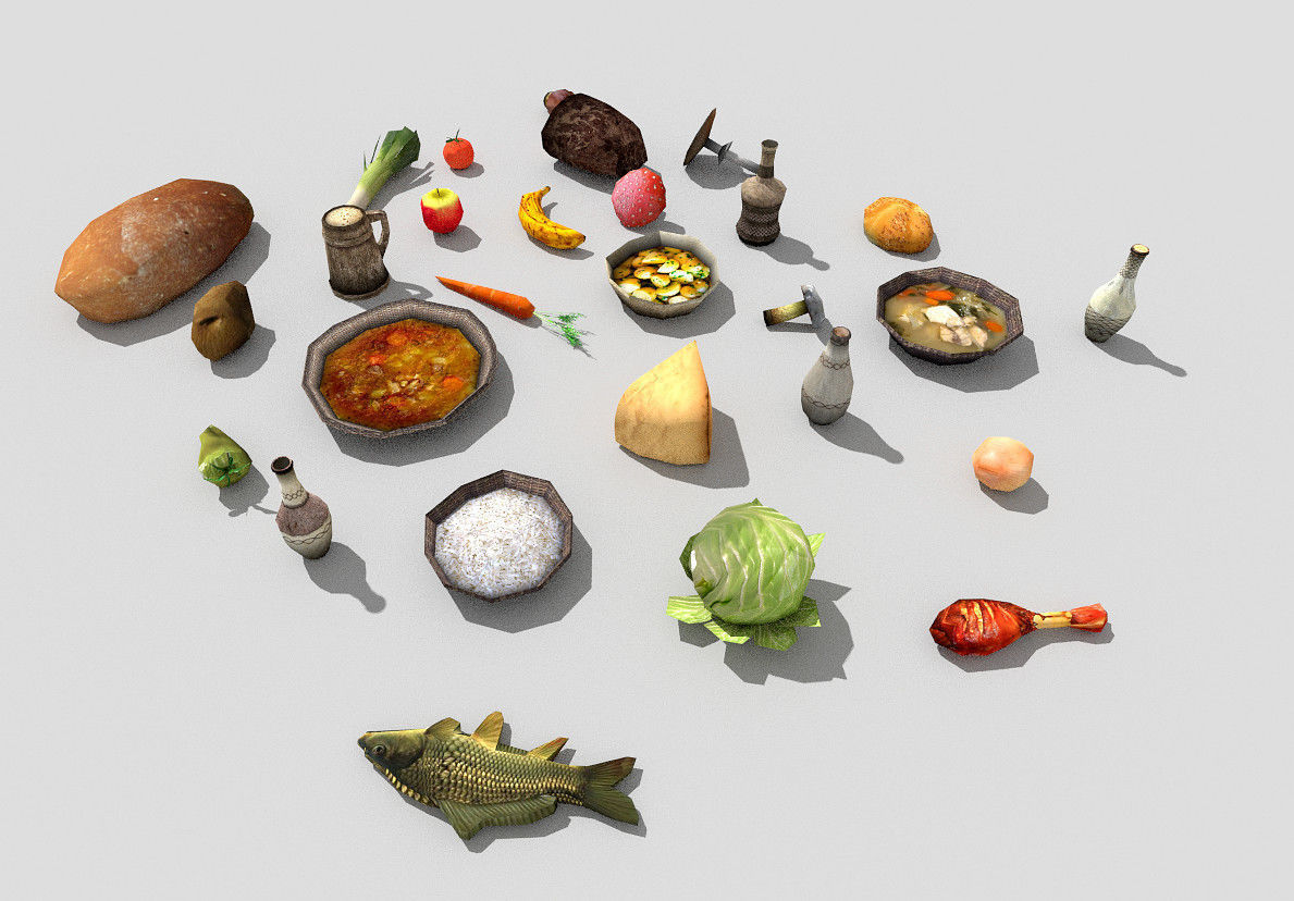 huge low poly food collection Low-poly 3D model_5