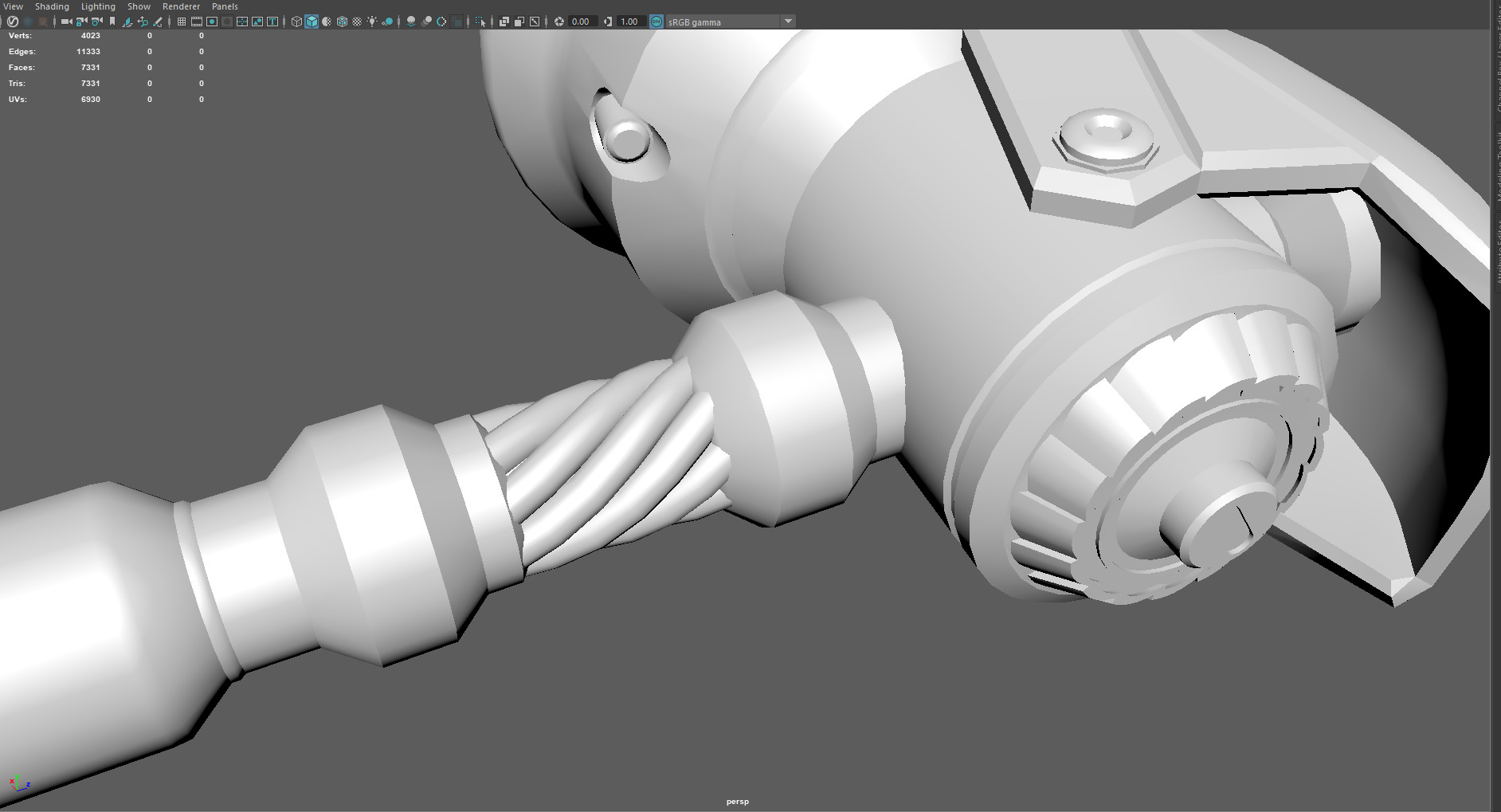 Sci Fi Mechanical Gavel  Hammer  Game Ready Low-poly 3D model_3