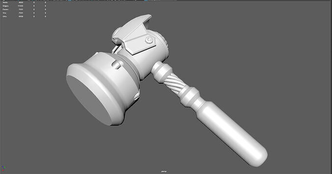 Sci Fi Mechanical Gavel  Hammer  Game Ready Low-poly 3D model